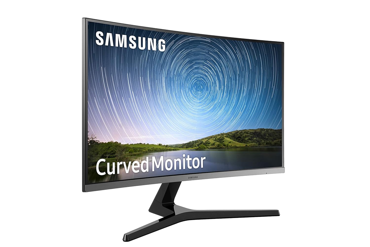 Samsung 27-Inch(68.5cm) FHD, 1800R Curved 1,920 X 1,080 LED Monitor, VA Panel, Slim Design, AMD Freesync, Flicker Free, HDMI, Audio Port (LC27R500FHWXXL, Dark Blue Gray)