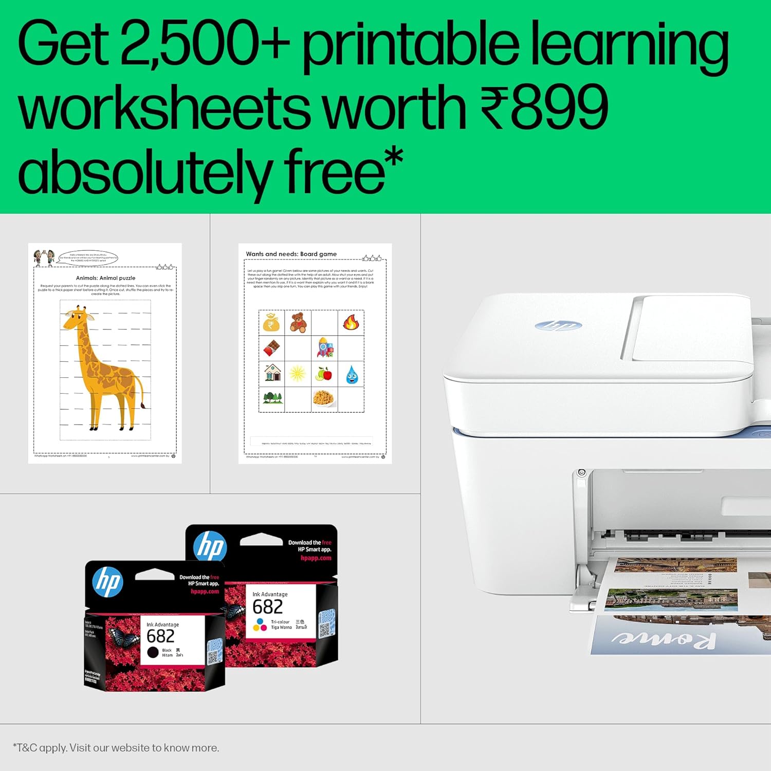 HP Ink Advantage 4278 WiFi Colour Printer - Print/Scan/Copy with ADF Ideal for Home/Small Office, White - Zapnet.in