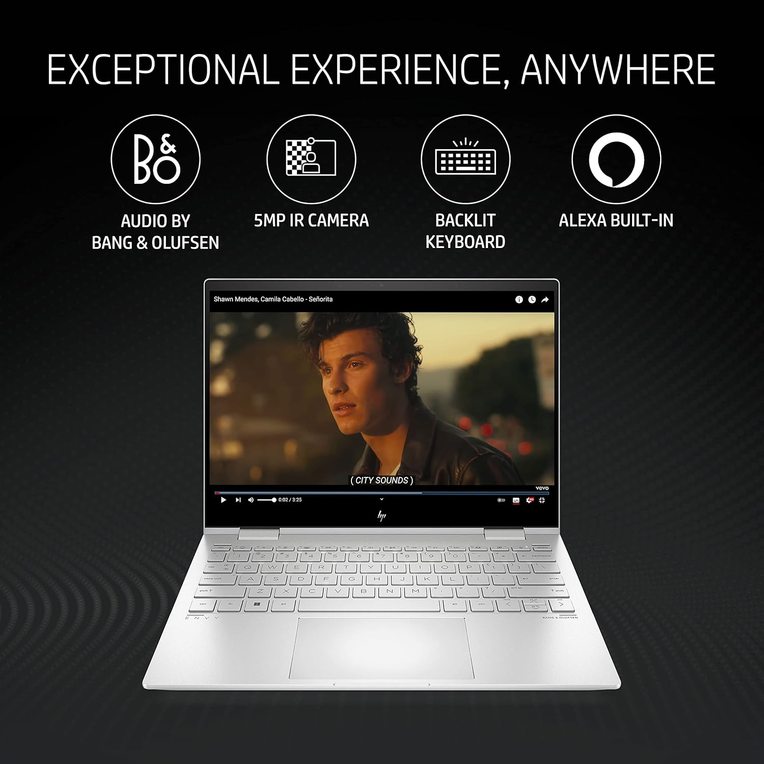 HP Envy x360 2-in-1 Laptop 12th Gen Intel Core Evo i5 13.3inch(33.8cm) 400 Nits WUXGA Corning Gorilla Glass Display(16GB RAM/512GB SSD/B&O/Intel Iris Xe Graphics/Win11/MSO/Pen/1.32Kg/13-bf0121TU