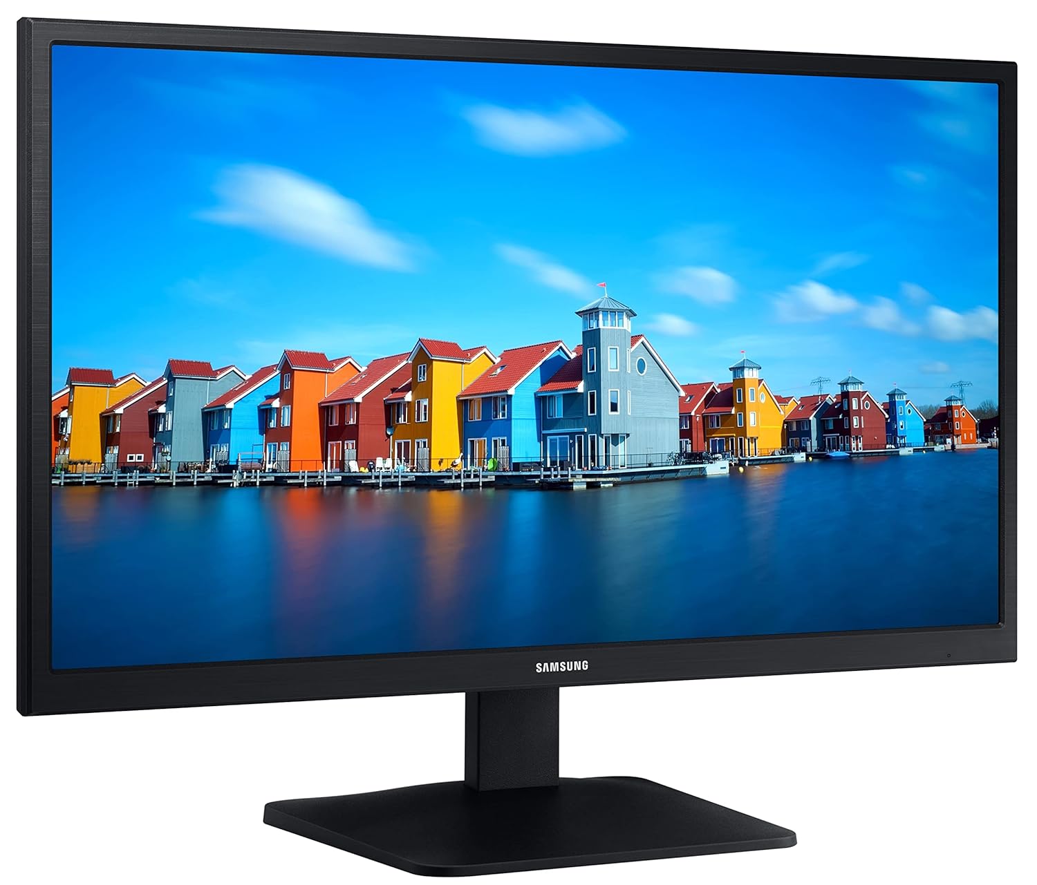 Samsung 22-inch(54.48cm) FHD Flat Monitor, VA, 60 Hz, Wide View Angle, HDMI, D-sub Ports, Flicker Free, (LS22A334NHWXXL, Black)