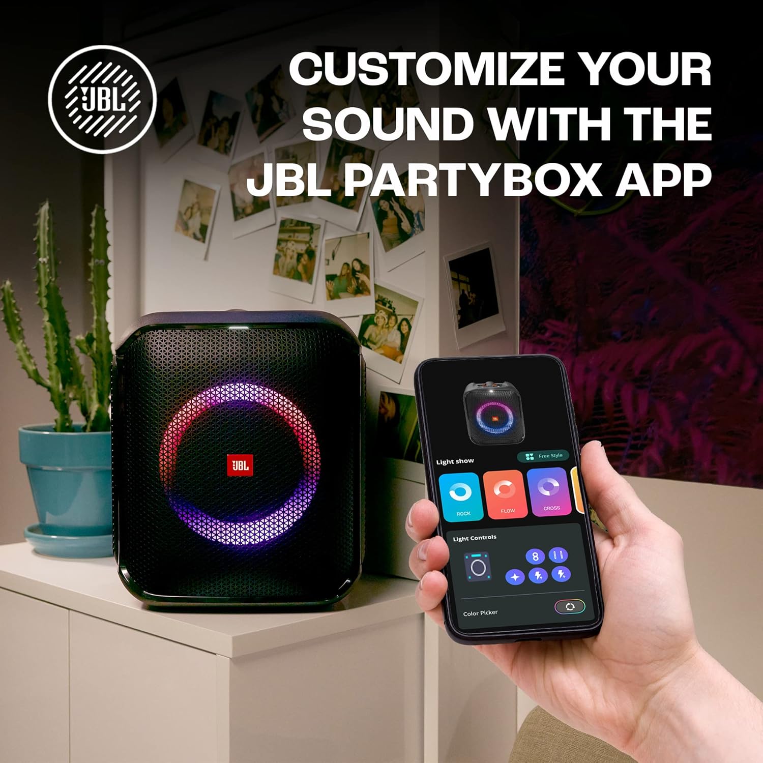 JBL Partybox Encore Essential | Portable Bluetooth Party Speaker | 100W Monstrous Pro Sound | Dynamic Light Show | Upto 6Hrs Playtime | Built-in Powerbank | Mic Support PartyBox App (Black) - Zapnet.in