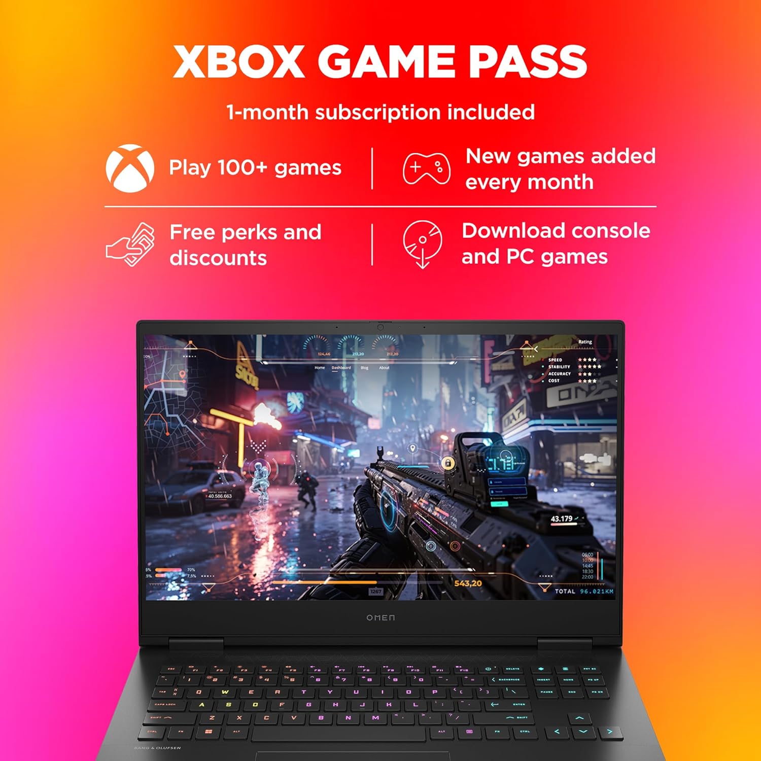 HP OMEN, AMD Ryzen 7-7840HS, 8GB NVIDIA GeForce RTX 4060 Gaming Laptop (32GB RAM, 1TB SSD), 165Hz, 7ms, IPS, 16.1"/40.9cm, Win 11, Office 2021, Black, 2.37Kg, RGB KB, Tempest Cooling, xd0017AX