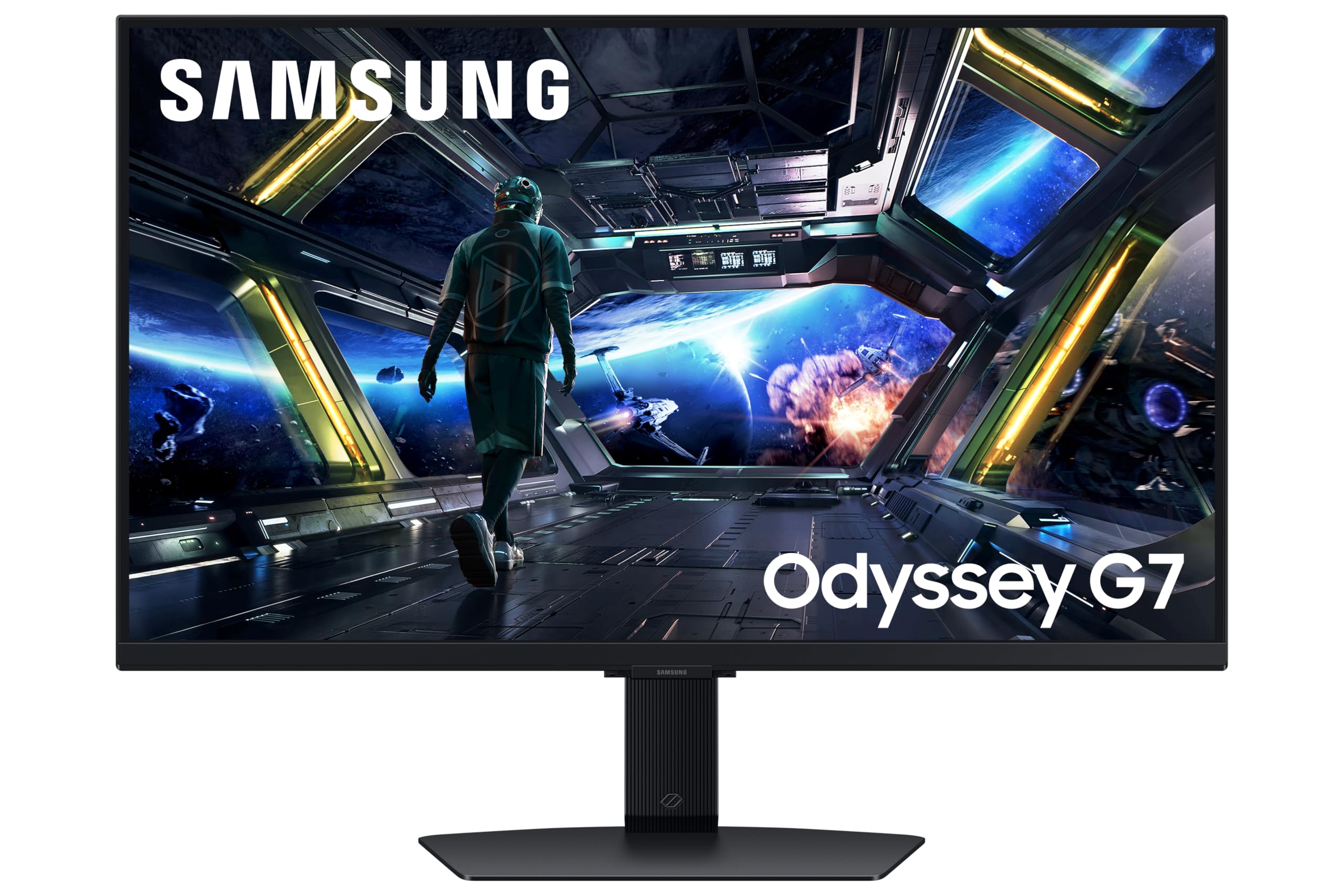 Samsung 28-inch(70.9cm) 4K UHD(3,840 x 2,160), IPS, Gaming, 144 Hz, 1ms, Flat Monitor, Smart TV, Height Adjustable Stand, Bezel-Less, HDR400, G-Sync Compatible (LS28BG702EWXXL, Black)