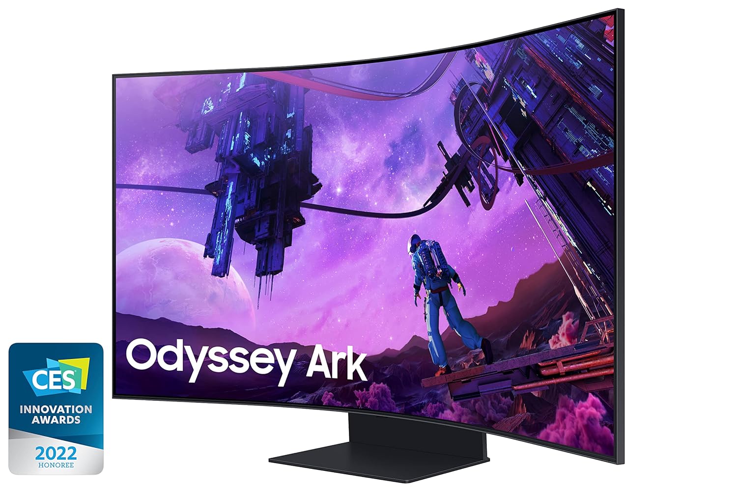 Samsung 55" Odyssey Ark, 4K UHD, 165 Hz, 1 Ms, 1000R Curved Gaming Monitor, Cockpit Mode, Mini-LED, Matte Display, Sound Dome, AMD FreeSync Premium Pro, Gaming Hub (LS55BG970NWXXL, Black)
