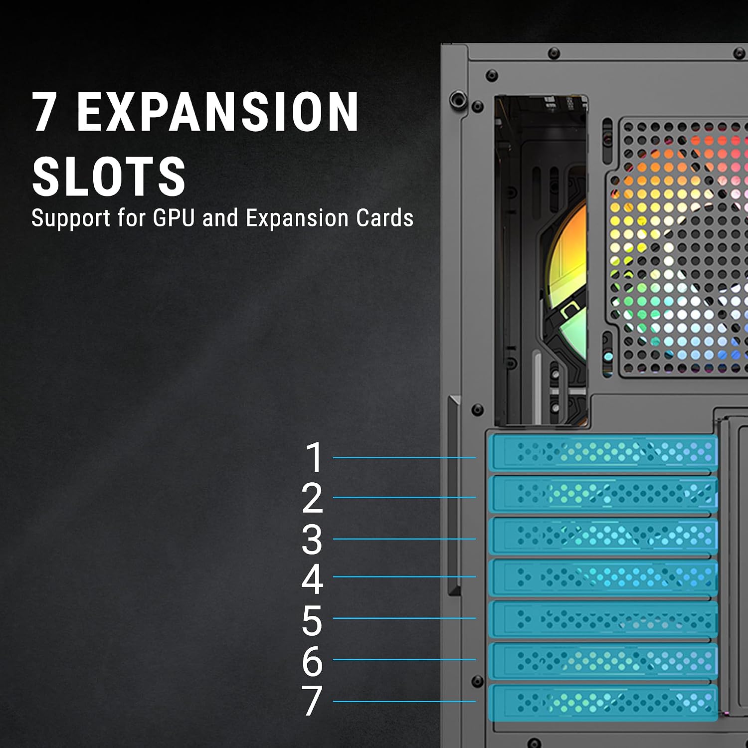 Ant Esports ICE- 270M 6F Mid-Tower Computer Case/Gaming Cabinet with Front Mesh Panel- Black | Support ATX, Micro-ATX, Mini-ITX | Pre-Installed 6 Static RGB Fans