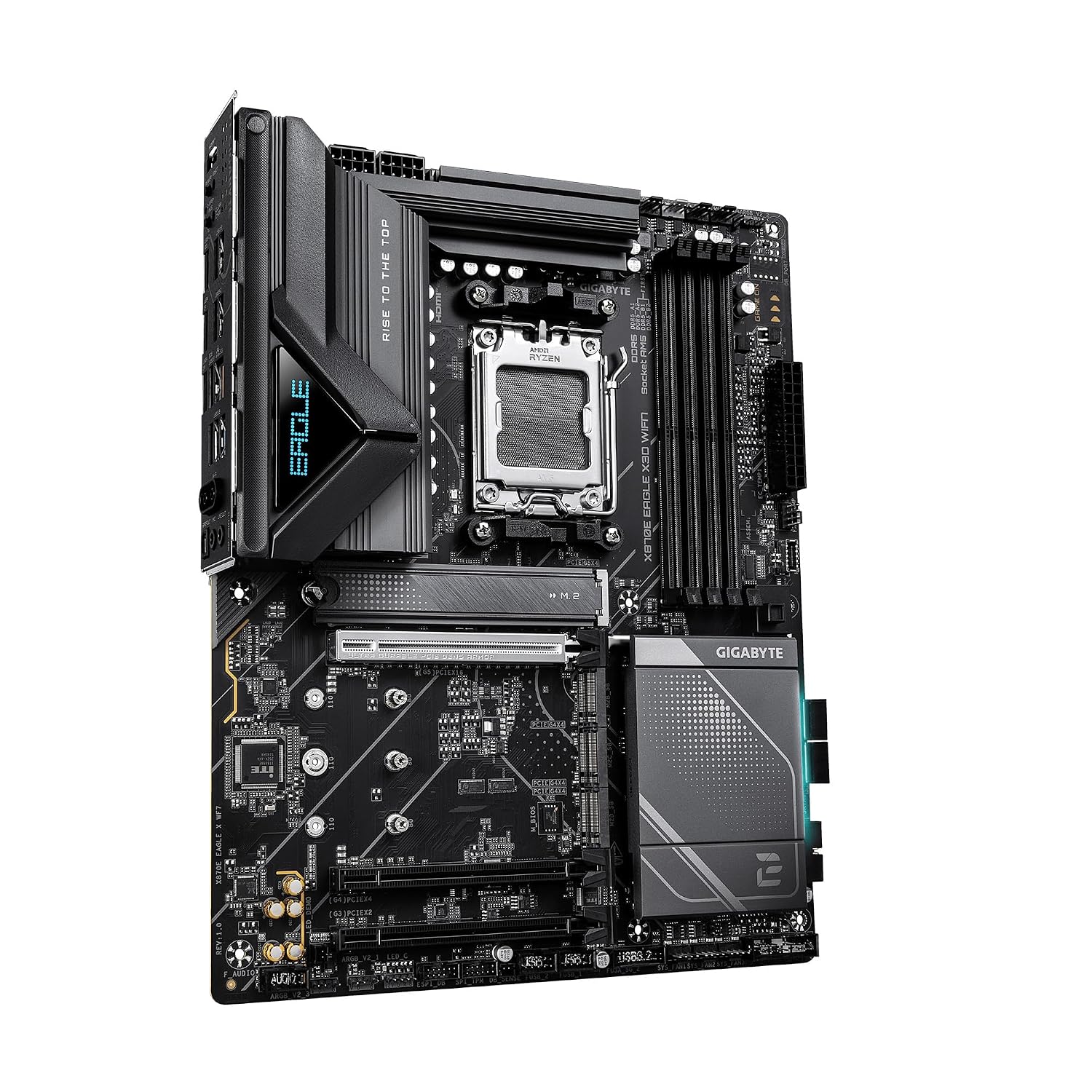GIGABYTE X870E Eagle X3D WiFi7 ATX AMD AM5 Motherboard PCIe 5.0 X3D Turbo Mode 2.0 DDR5 Up to 9000MT/s Dual USB4 5GbE LAN Wi-Fi 7 High-Performance Gaming & AI Acceleration