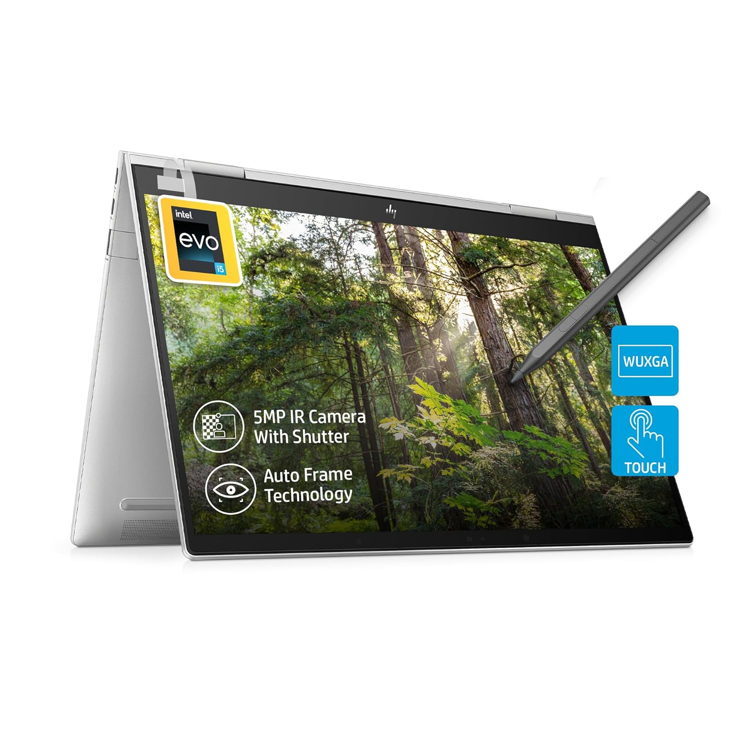 HP Envy x360 2-in-1 Laptop 12th Gen Intel Core Evo i5 13.3inch(33.8cm) 400 Nits WUXGA Corning Gorilla Glass Display(16GB RAM/512GB SSD/B&O/Intel Iris Xe Graphics/Win11/MSO/Pen/1.32Kg/13-bf0121TU
