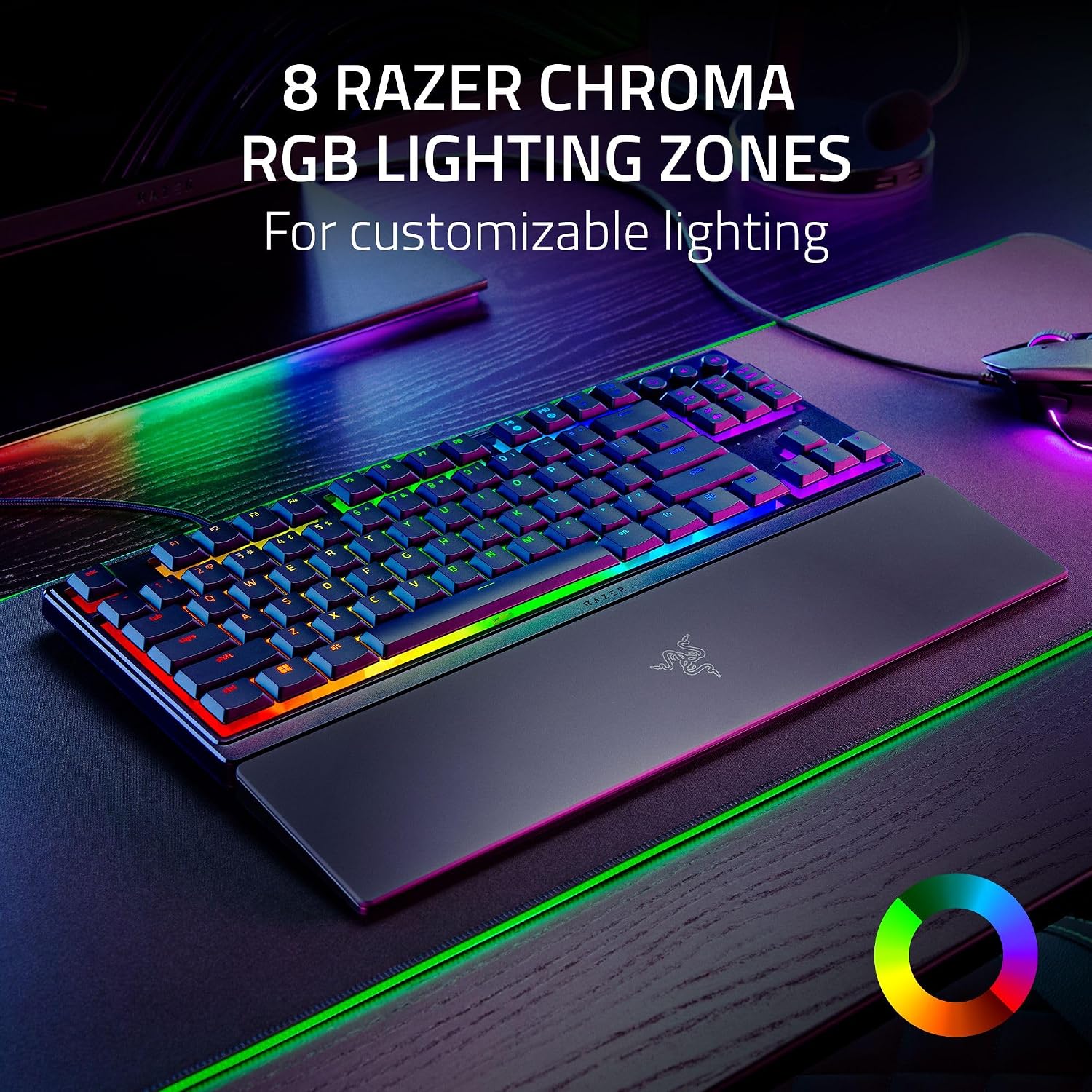 Razer Ornata V3 Tenkeyless - Low Profile Gaming Mechanical Membrane Wired Keyboard-Black-RZ03-04880100-R3M1
