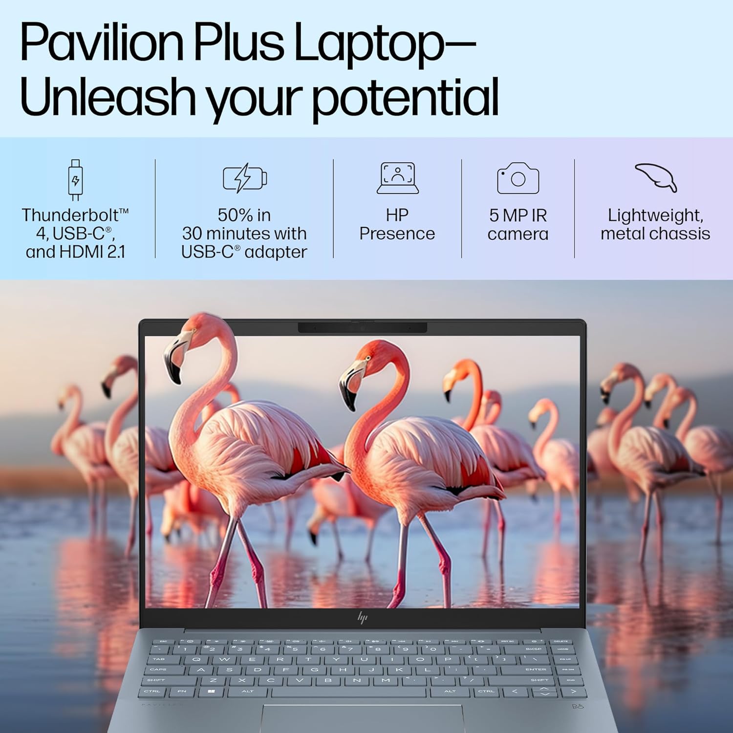 HP Pavilion Plus 14 AI-enhanced Laptop, Intel EVO Core Ultra 5 125H,14-inch (35.6 cm) 16GB, 512GB SSD, Intel Arc Graphics, WQXGA, 300 nits, 120Hz, 5MP IR Camera, (Win 11, MSO, Blue, 1.44 kg), ew1082TU