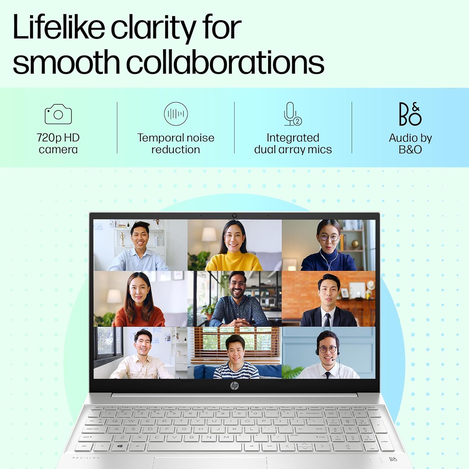 HP Pavilion 15, 13th Gen Intel Core i7-1360P, 16GB DDR4, 512GB SSD, (Win 11, Office 21, Silver, 1.75kg),IPS, Anti-glare, 15.6-inch (39.6cm) FHD Laptop, Intel Iris Xe graphics, HD camera, B&O, eg3032TU