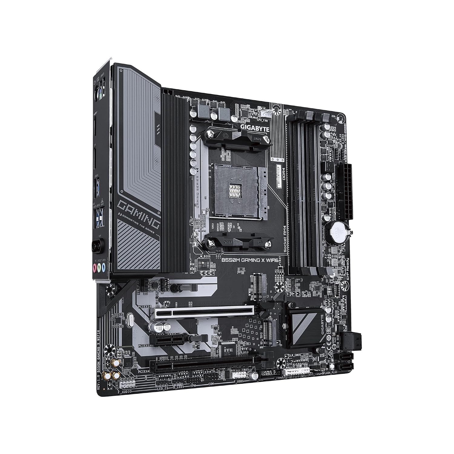 GIGABYTE B550M Gaming X WIFI6 Motherboard, Supports AMD AM4 Ryzen 5000 Processors, Micro-ATX, DDR4, 2X M.2, PCIe 4.0, WIFI6, 1GbE LAN, EZ-Latch