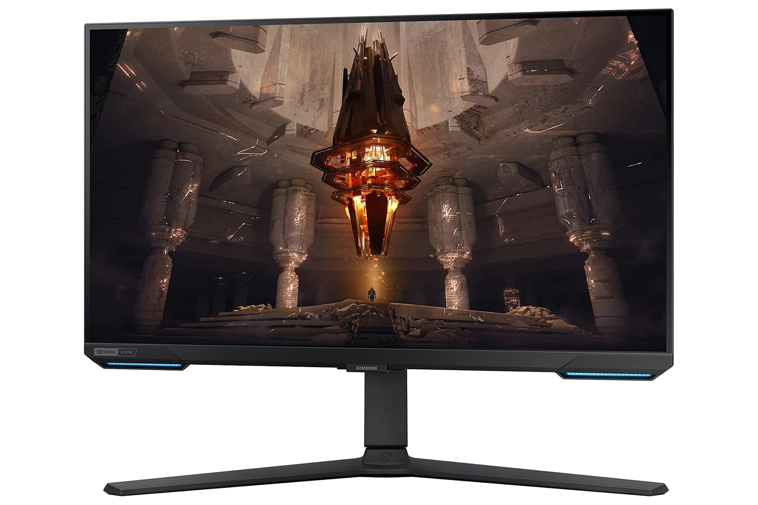 Samsung 28-inch(70.9cm) 4K UHD(3,840 x 2,160), IPS, Gaming, 144 Hz, 1ms, Flat Monitor, Smart TV, Height Adjustable Stand, Bezel-Less, HDR400, G-Sync Compatible (LS28BG702EWXXL, Black)