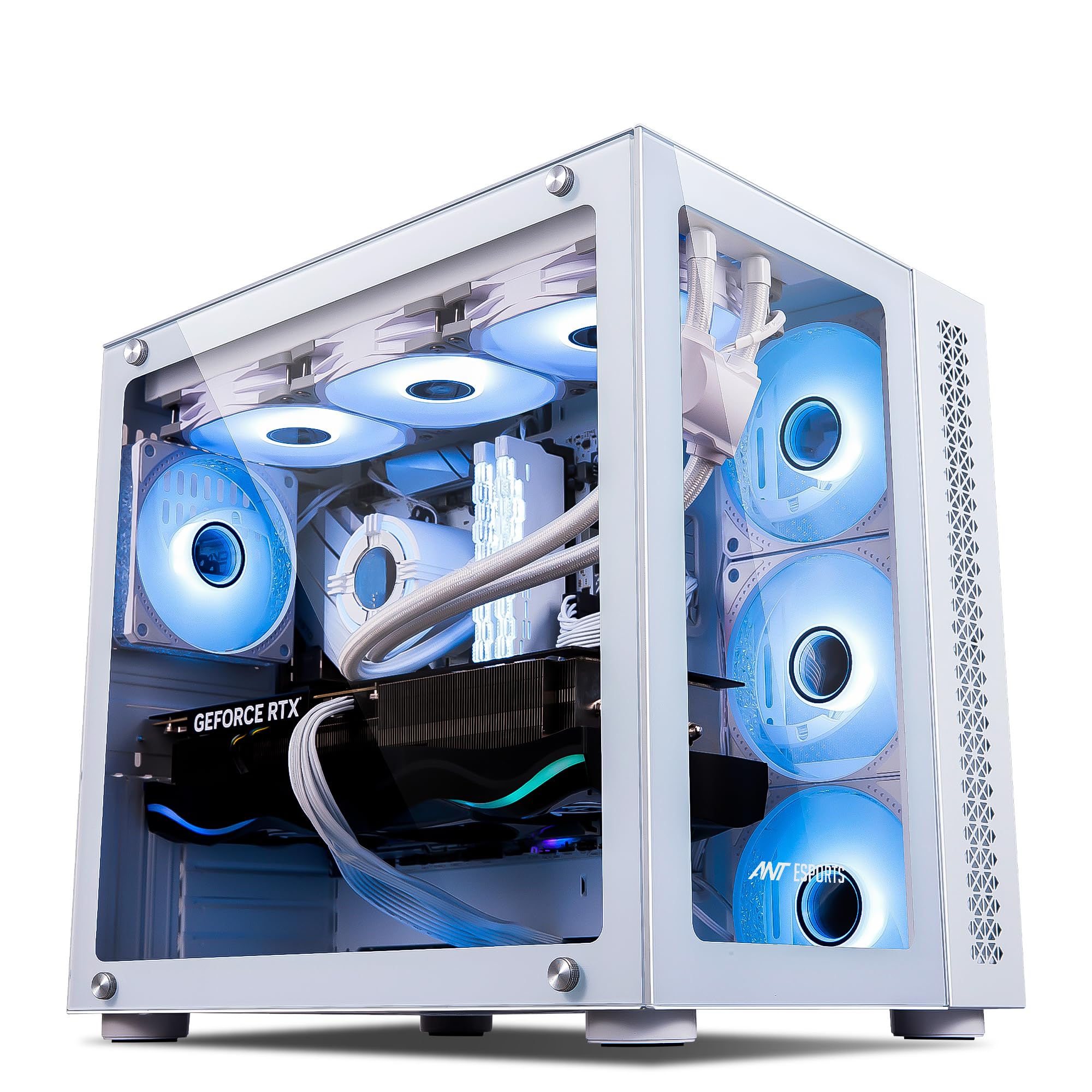 Ant Esports Crystal Z2 Mid-Tower Computer Case/Gaming Cabinet – Black | Support Micro-ATX, Mini-ITX | Pre-Installed 3 ARGB Infinity Mirror Fans