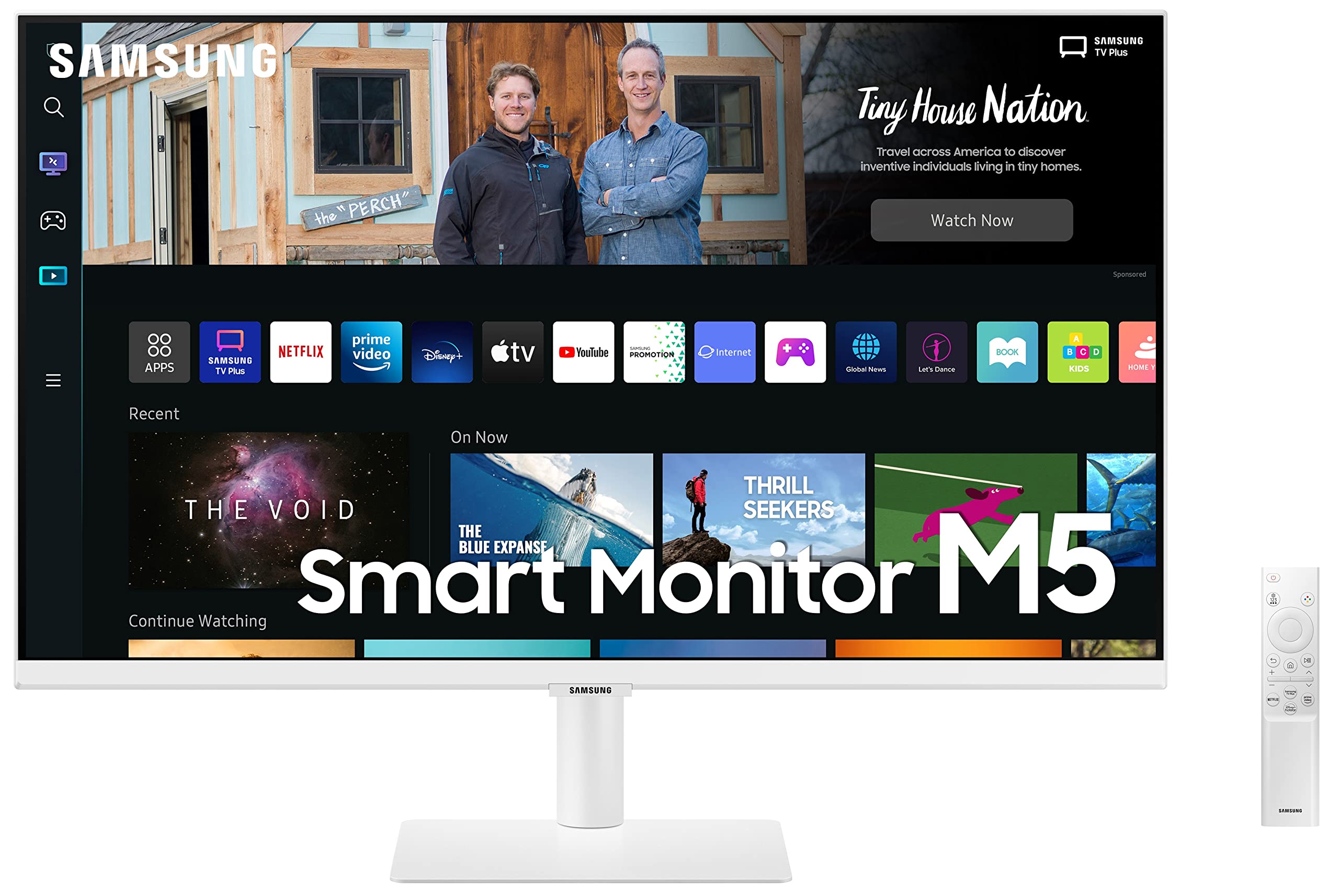 Samsung 32-inch(80cm) M8 4K UHD Smart Monitor, Mouse & Keyboard Control, HAS, Pivot, Type-C, Smart TV apps, Office 365, Dex, Apple Airplay, BT, IOT, Speakers, Remote (LS32CM80GUWXXL, Green)