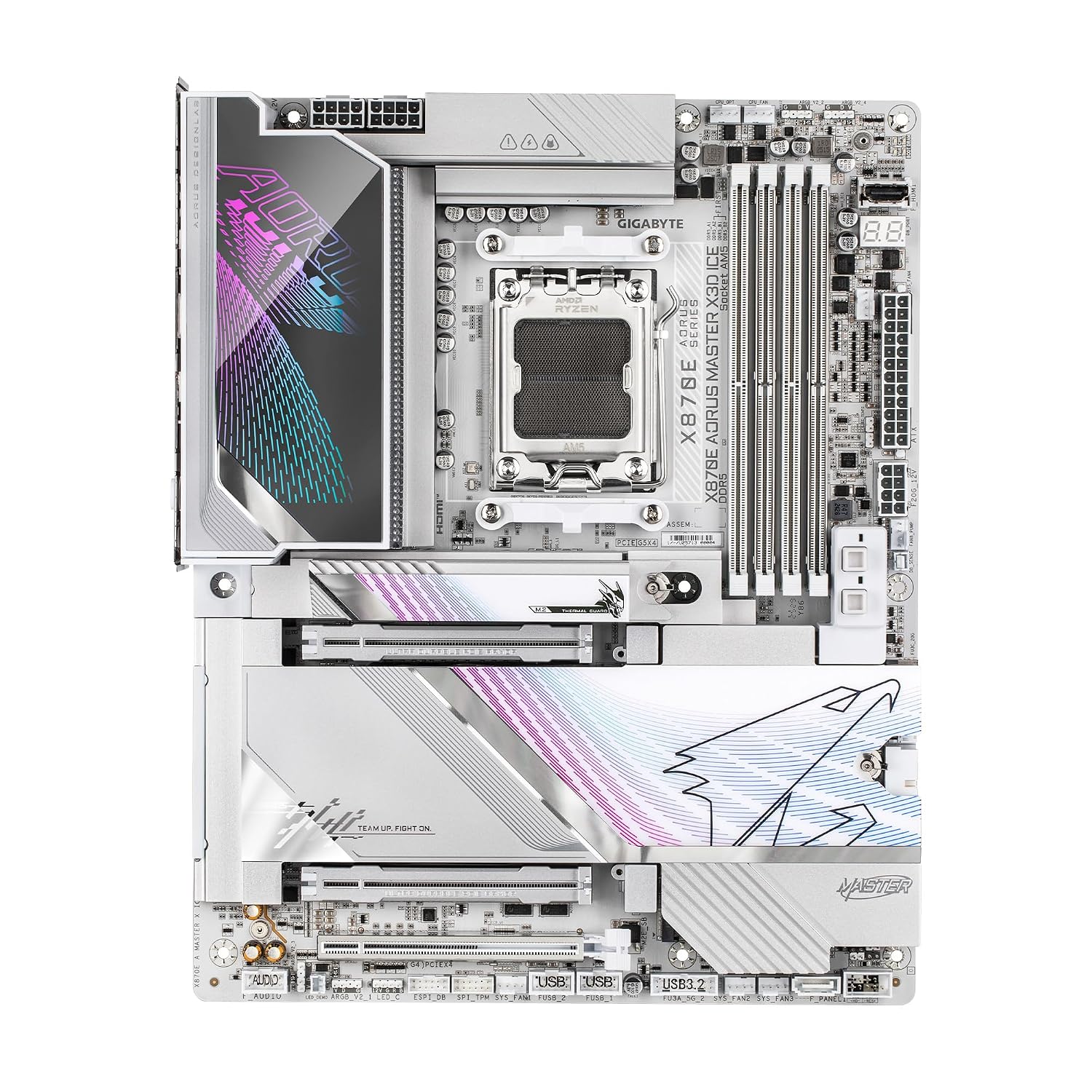 GIGABYTE X870E AORUS Master X3D ICE AMD AM5 ATX Motherboard, Supports AMD Ryzen 9000/8000/7000 Series Processors, DDR5, 18+2+2 Power Phase, 5X M.2, PCIe 5.0, WIFI7, 10GbE