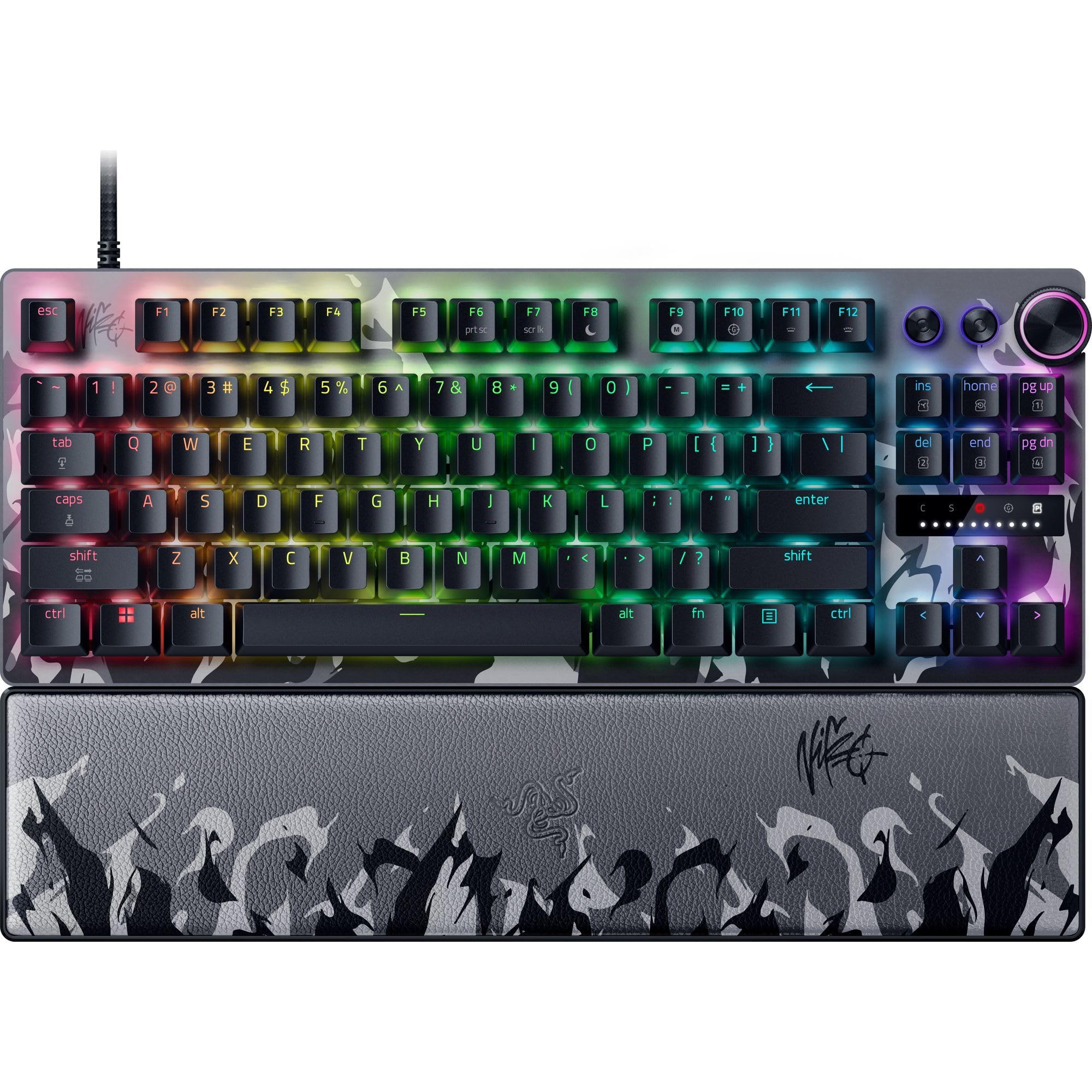 Razer Huntsman V3 Pro TKL Esports Gaming Keyboard, Counter Strike 2 Edition | Analog Optical Switches Gen 2, Razer Snap Tap, Rapid Trigger, Adjustable Actuation, Media Keys & Dial, PBT Keycaps