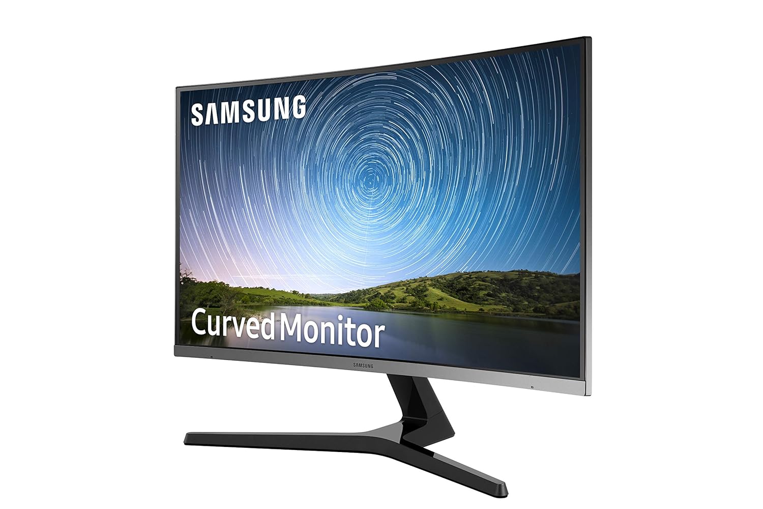 Samsung 27-Inch(68.5cm) FHD, 1800R Curved 1,920 X 1,080 LED Monitor, VA Panel, Slim Design, AMD Freesync, Flicker Free, HDMI, Audio Port (LC27R500FHWXXL, Dark Blue Gray)