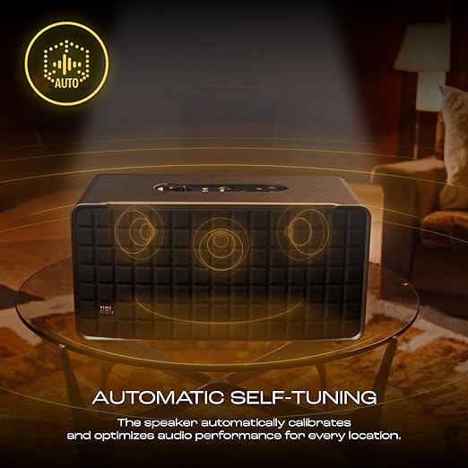 JBL Authentics 500, Dolby Atmos Smart Home Speaker Built-in WiFi and Music Streaming, Voice Assist and Bluetooth Connectivity, Automatic Calibration, Compatible with Google Home & Alexa, Retro Design - Zapnet.in