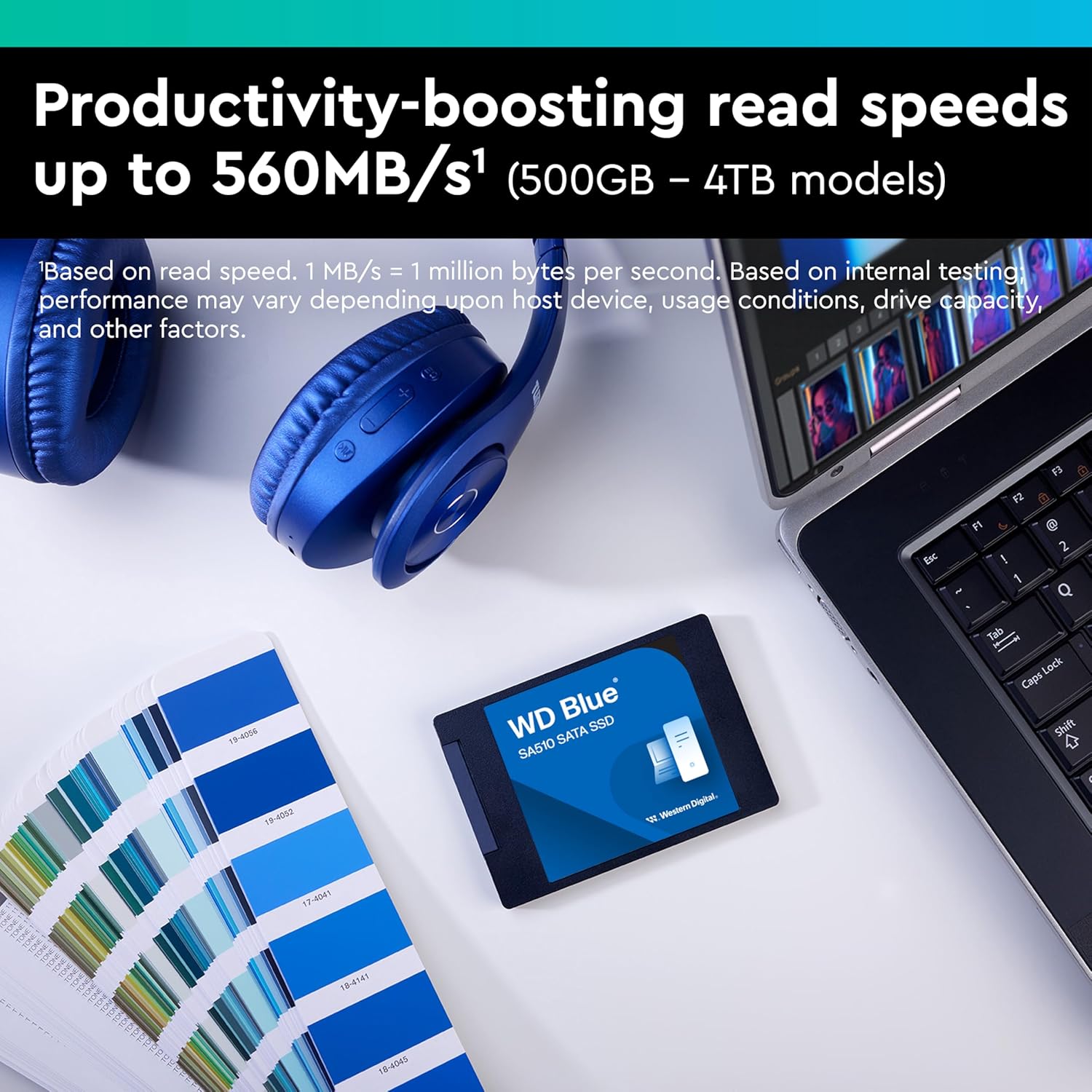 Western Digital WD Blue SA510 SATA 2TB, Up to 560MB/s, 2.5 Inch/7 mm, 5Y Warranty, Internal Solid State Drive (SSD)