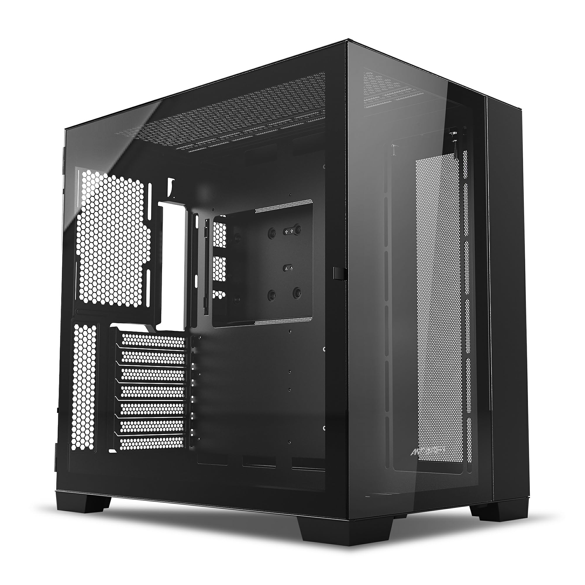 Ant Esports Crystal Z2 Mid-Tower Computer Case/Gaming Cabinet – Black | Support Micro-ATX, Mini-ITX | Pre-Installed 3 ARGB Infinity Mirror Fans
