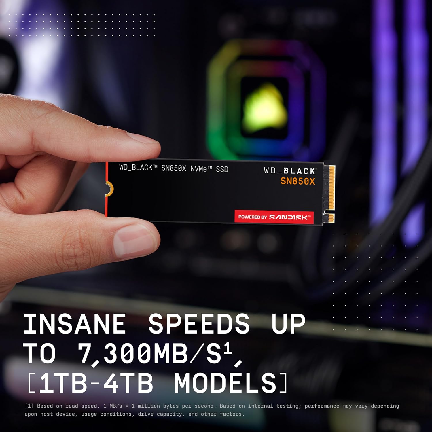 WD_BLACK Western Digital SN850X NVMe 8TB, Upto 7200MB/s R, 6600MB/s W, 5Y Warranty, PCIe Gen 4 NVMe M.2 (2280), Gaming Storage, Internal Solid State Drive (SSD) (WDS800T2X0E)