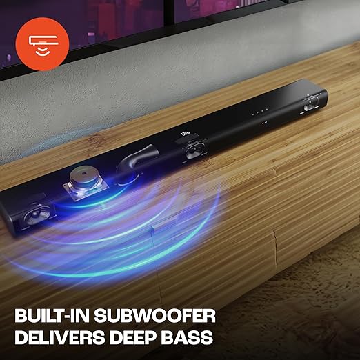 JBL Cinema SB510, Dolby Audio Soundbar with Built-in Subwoofer, 3.1 Channel, Center Channel for Superior Voice Clarity, HDMI eARC, Bluetooth & Optical Connectivity (200W) - Zapnet.in
