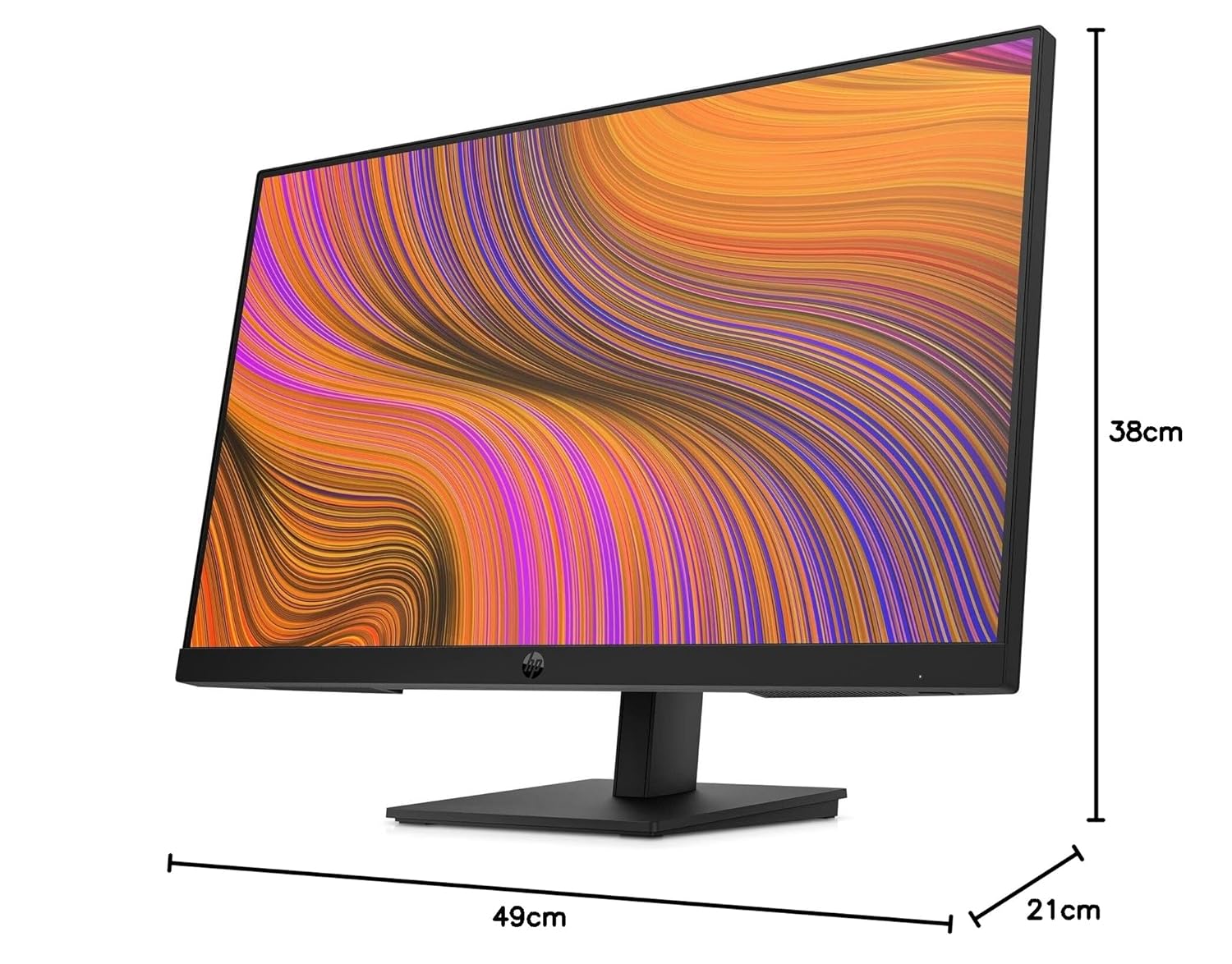 HP P24h G5 FHD Monitor, 60.5 cm (23.8") Anti-glare FHD (1920 x 1080), 72% NTSC, Height adjustable, Dual speakers, 3 Years Warranty