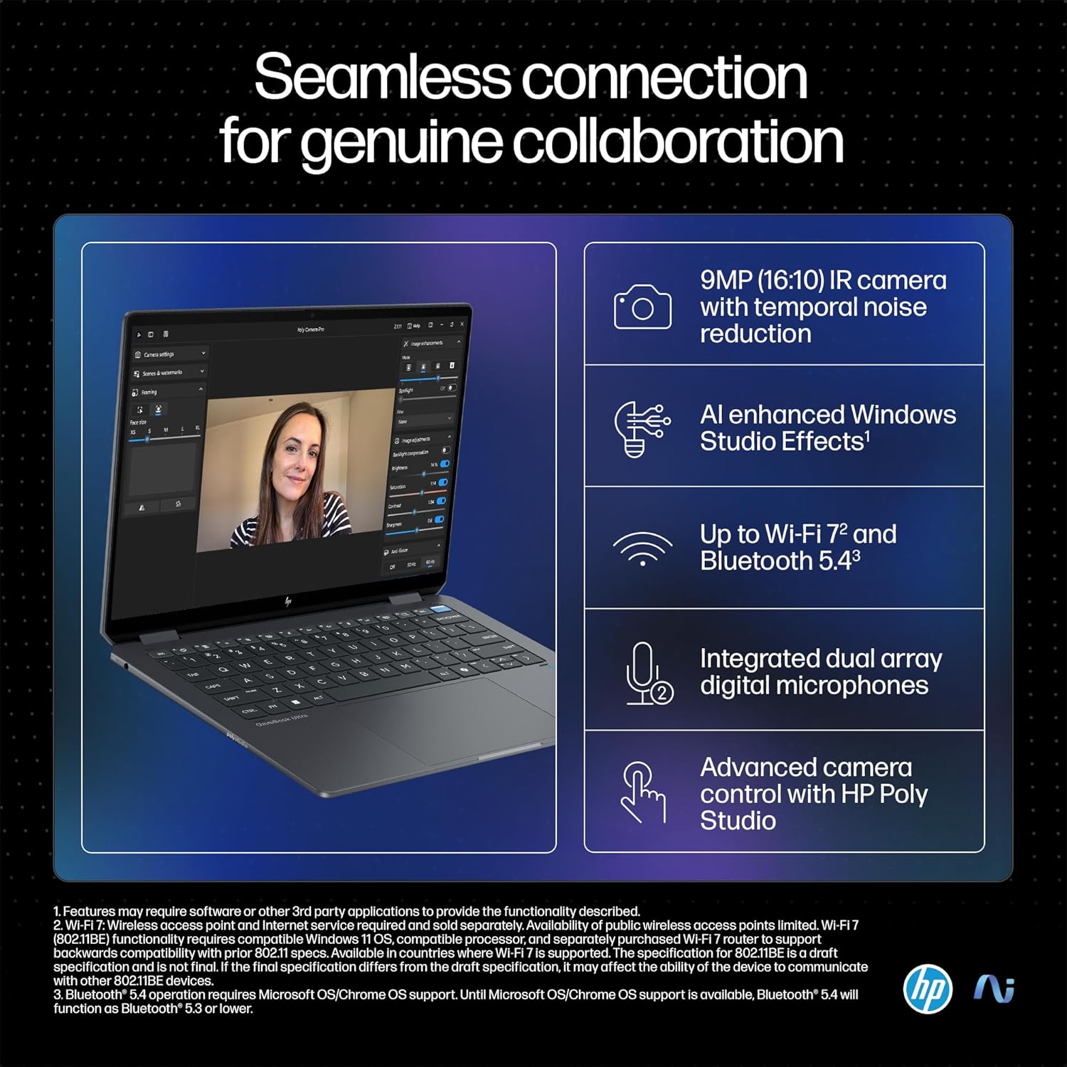 HP OmniBook Ultra Flip Next Gen AI PC Ultra 7 (32GB RAM/1TB SSD/2.8K OLED 16:10 90% STBR Touchscreen 500 nits/Windows 11/9MP Camera/Poly Studio/Backlit KB/MSO/14” (35.6cm)/Gray/1.34kg) fh0029TU Laptop