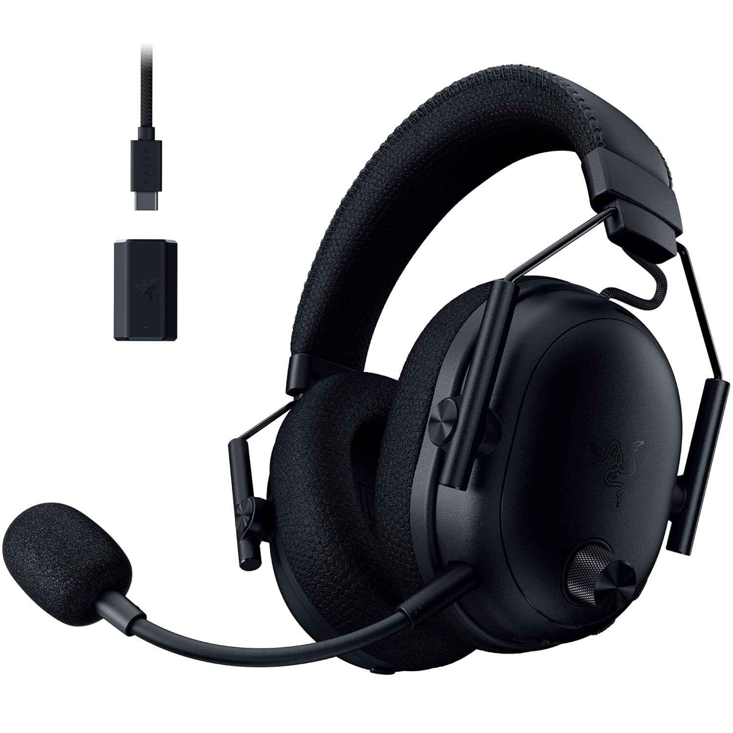 Razer BlackShark V3 Pro Wireless ANC Gaming Headset for PC, Black | Full Band Mic, 50mm Drivers, 2.4 GHz, Bluetooth, USB, 3.5mm, Works with Mac, PS5, Nintendo Switch, Smartphone, 70 Hr Battery