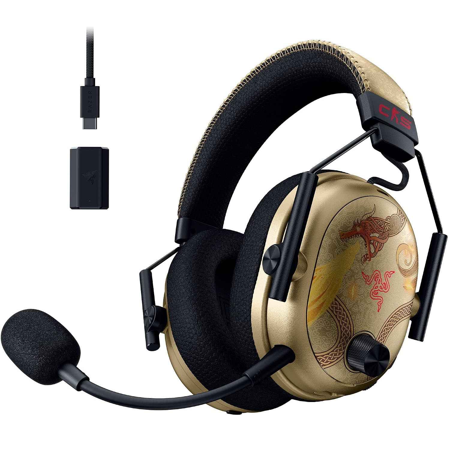 Razer BlackShark V3 Pro Wireless ANC PC Gaming Headset, CS2 Edition | Full Band Mic, 50mm Drivers, 2.4 GHz, Bluetooth, USB, 3.5mm, Works with Mac, PS5, Nintendo Switch, Smartphone, 70 Hr Battery