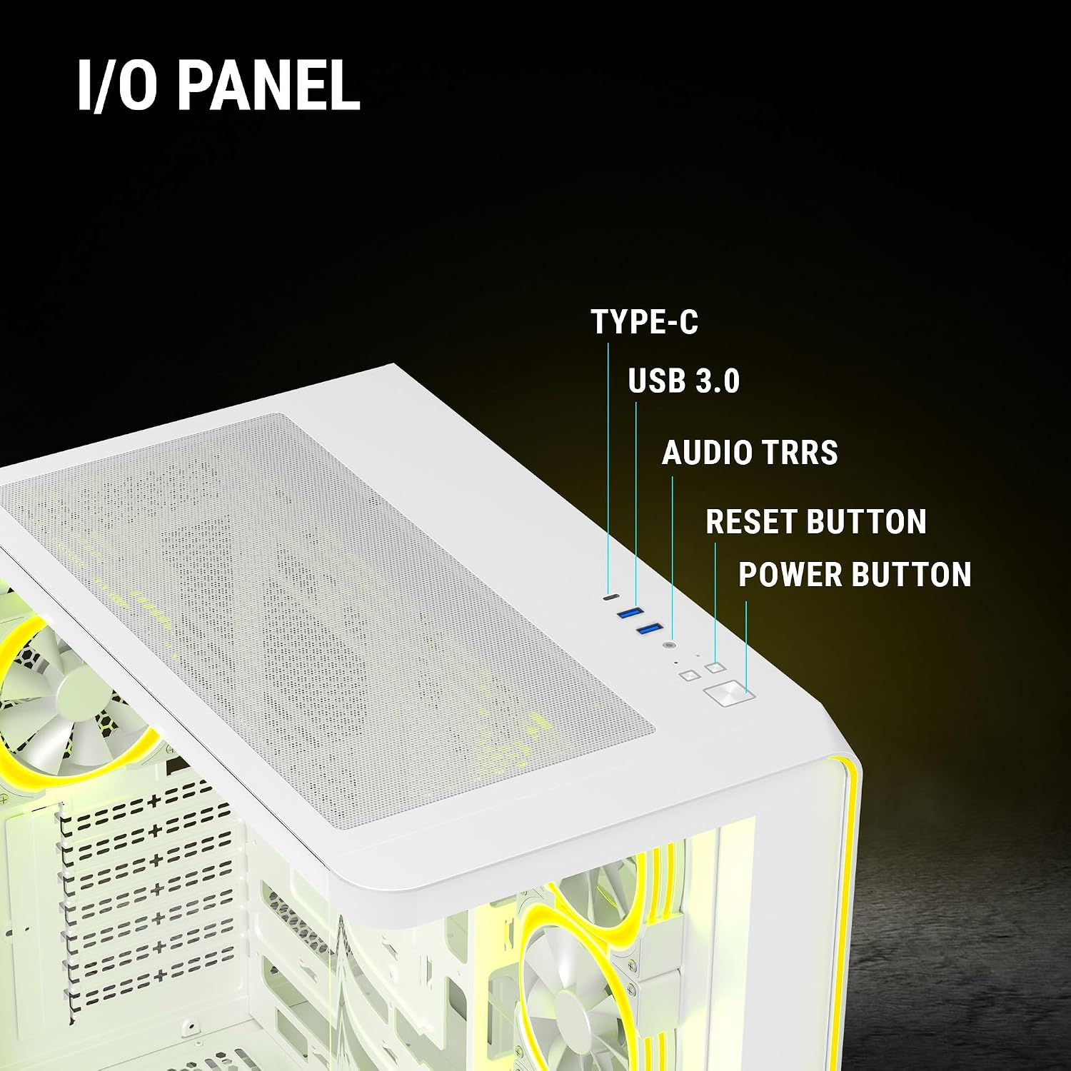 Ant Esports Crystal ARC Mid-Tower Computer Case/Gaming Cabinet - White |Front Curved Glass|Support ATX, Micro-ATX, Mini-ITX | Pre-Installed 4 ARGB-PWM Fans