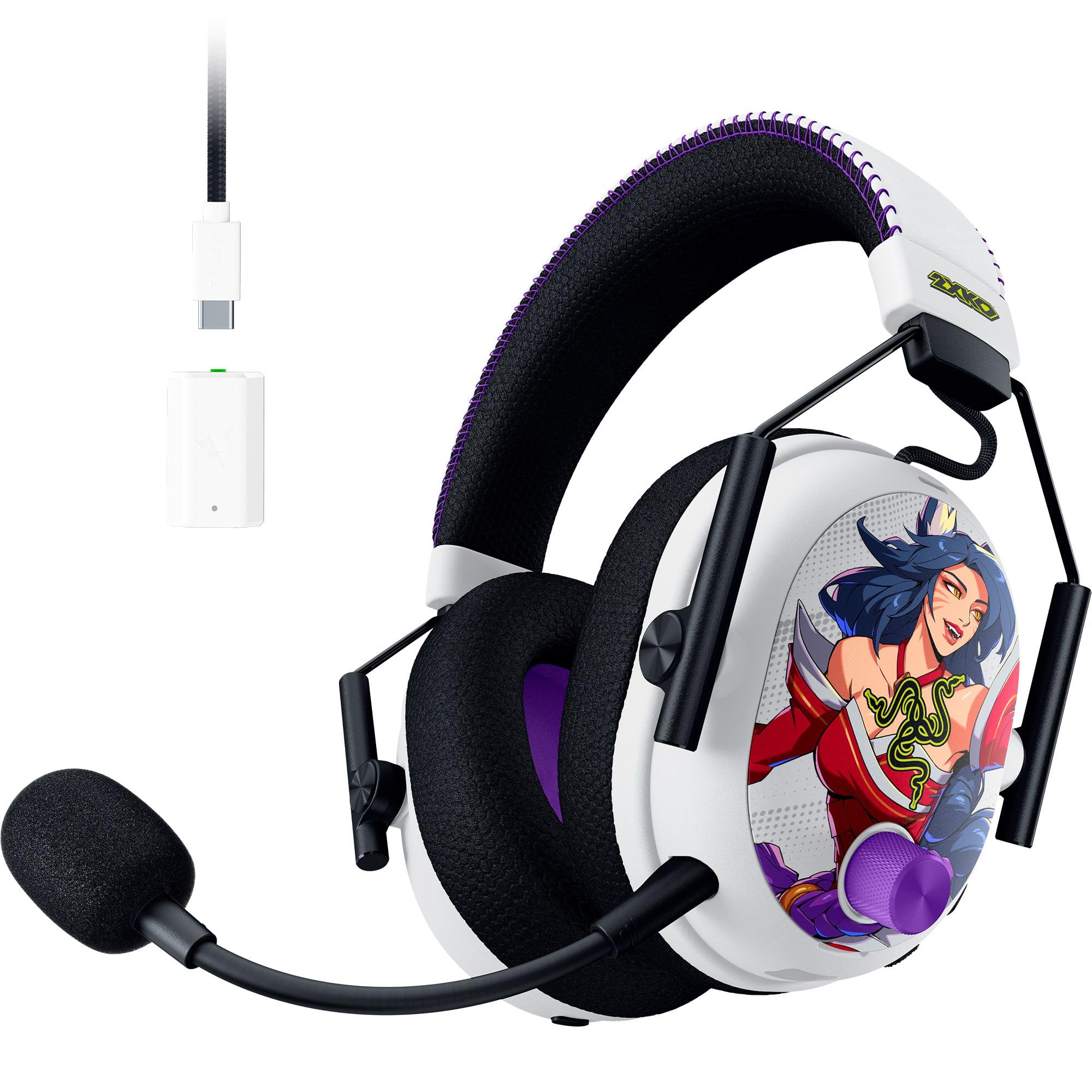 Razer BlackShark V3 Pro Wireless ANC PlayStation Gaming Headset, White | Full Band Mic, 50mm Drivers, 2.4 GHz, Bluetooth, 3.5mm, Works with PC, Mac, Nintendo Switch, Smartphone, 70 Hr Battery
