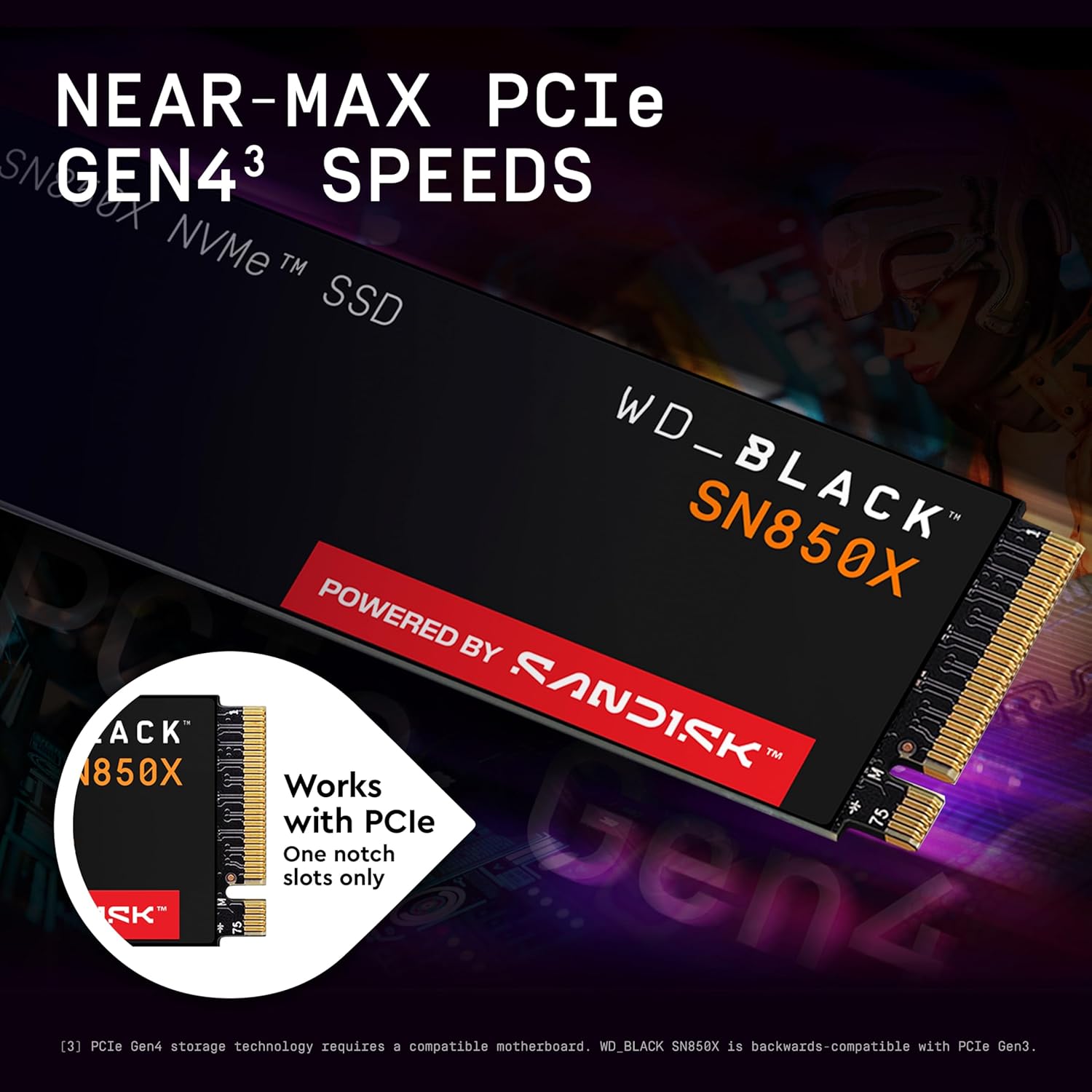 WD_BLACK Western Digital SN850X NVMe 8TB, Upto 7200MB/s R, 6600MB/s W, 5Y Warranty, PCIe Gen 4 NVMe M.2 (2280), Gaming Storage, Internal Solid State Drive (SSD) (WDS800T2X0E)