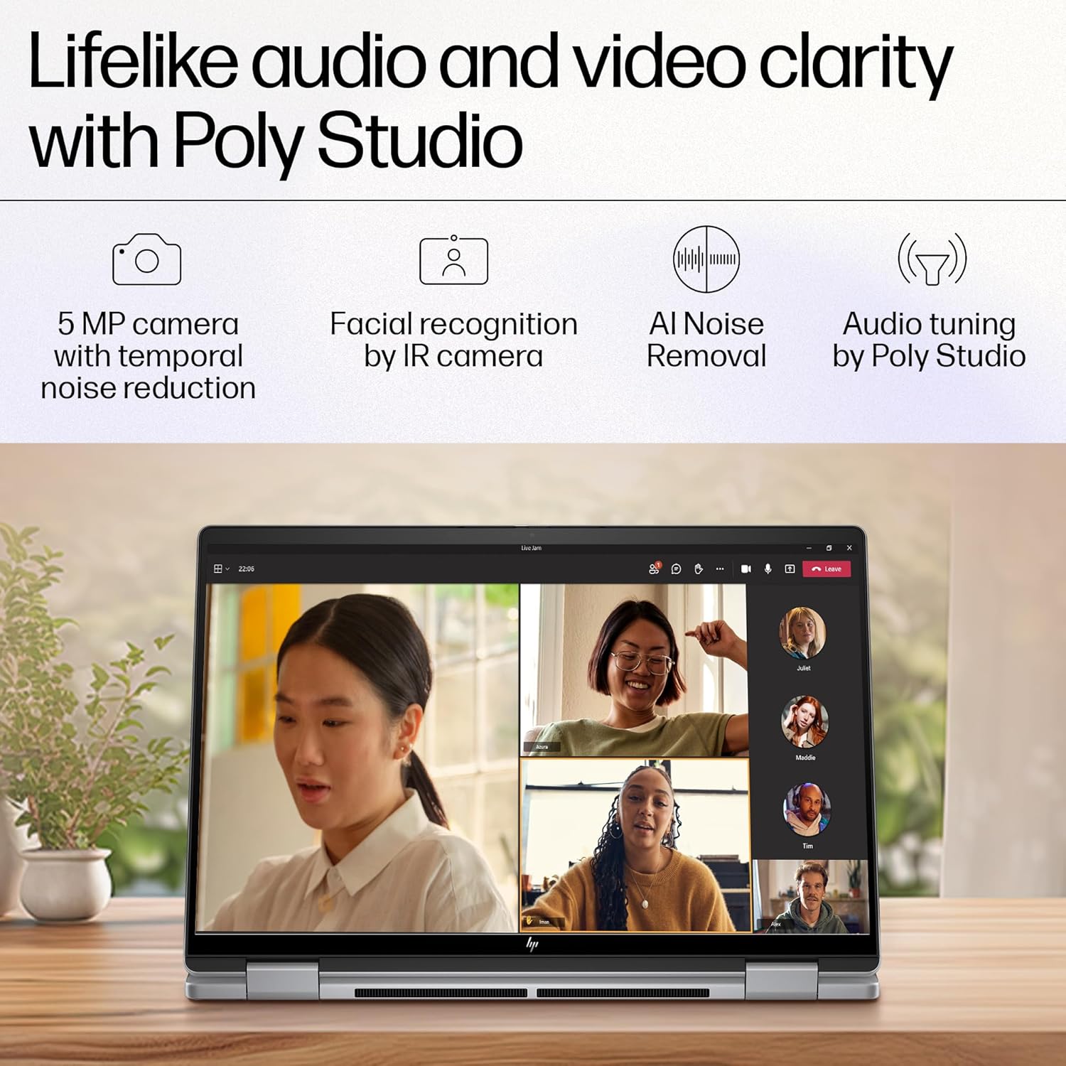 HP Envy x360, Enhanced by AI, AMD Ryzen 5 8640HS, 14-inch (35.6 cm), WUXGA, 16GB LPDDR5, 512GB SSD, AMD Radeon Graphics, 5MP IR Camera, Poly Studio (Win 11, MSO 2021, Silver, 1.44 kg), fa0038AU