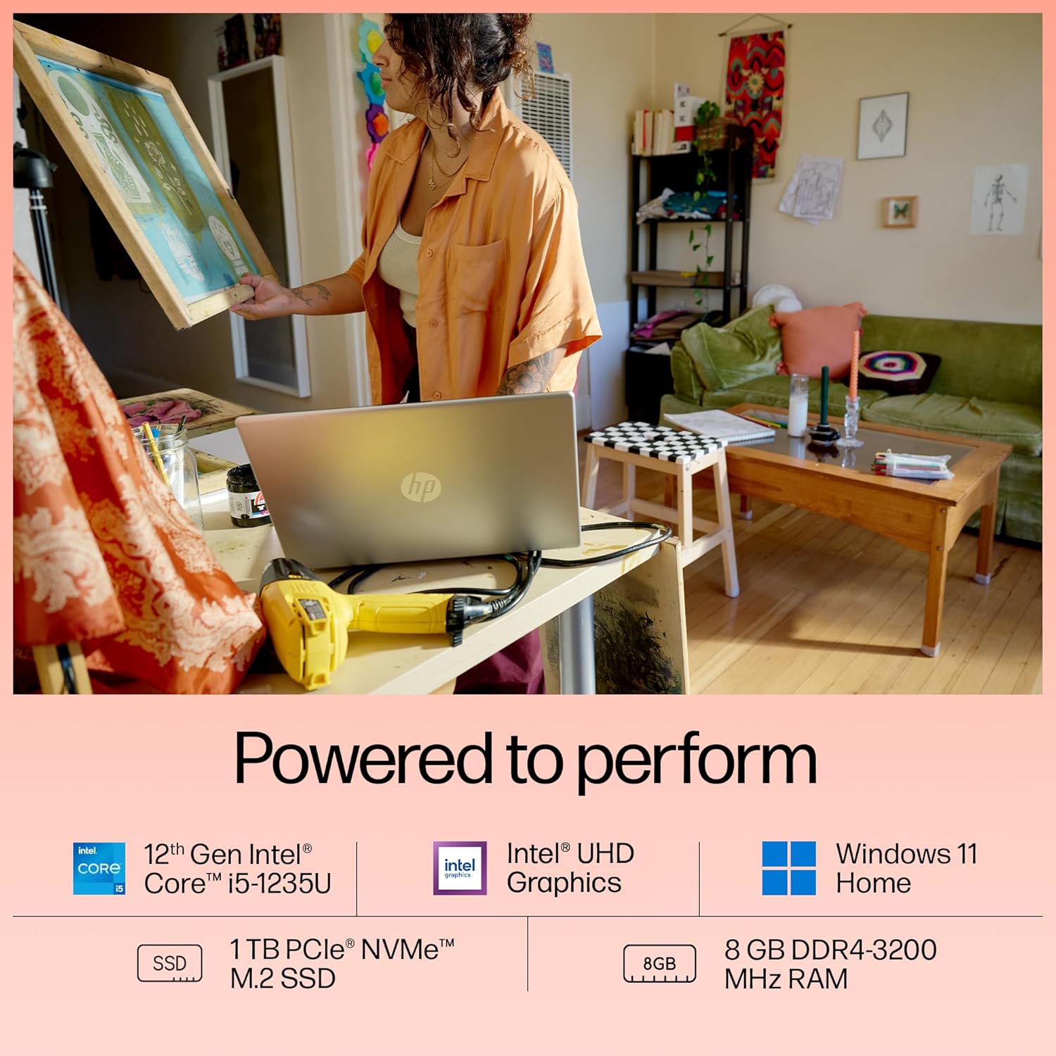 HP 15,12th Gen Intel Core i5-1235U, 8GB DDR4,1TB SSD, (Win 11,MSO 2021,Silver,1.59 Kg),15.6-Inch(39.6 Cm) FHD Laptop, UHD Graphics,1080P FHD Camera W/Privacy Shutter,Backlit KB,FD0112TU