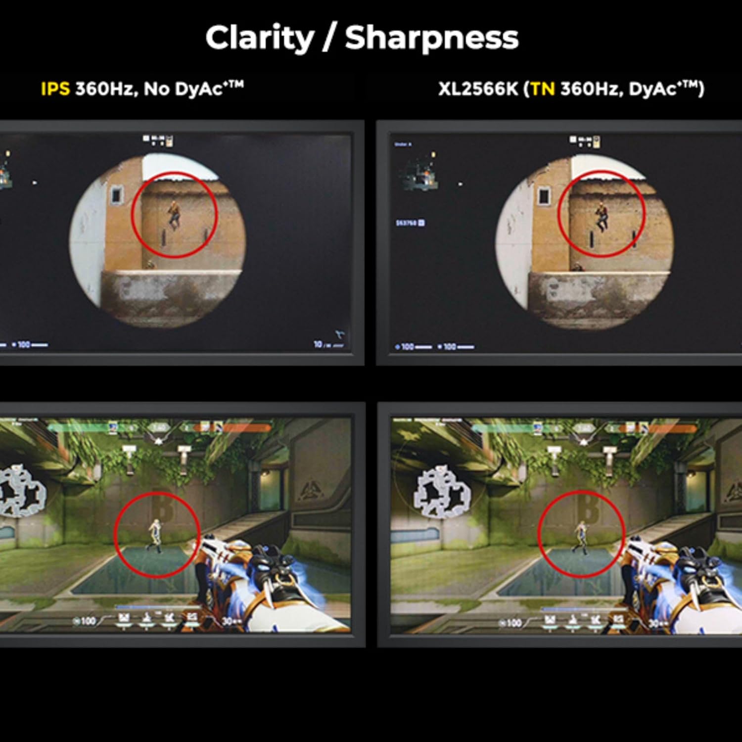 BenQ Zowie XL2566K 24.5"(62.3 cm) LCD 1920 x 1080 Pixels TN 360Hz Gaming Monitor |Motion Clarity with DyAc+TM |1080P |XL Setting to ShareTM |Color Modes |S Switch |Shield |Smaller Base |Black