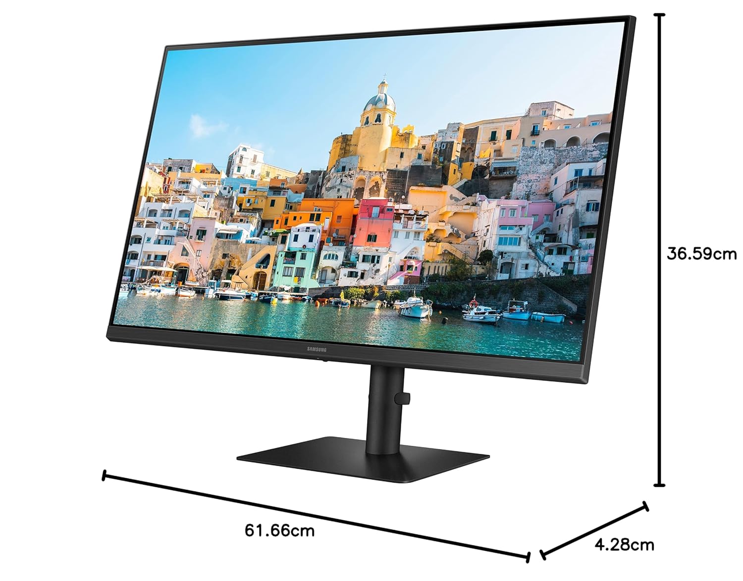 Samsung 27-inch(68.6cm) FHD Monitor, IPS, USB Type-C, HAS, Pivot, 75 Hz, Bezel Less Design, AMD FreeSync, Flicker Free, HDMI, Energy Saving (LS27A400UJWXXL, Black)