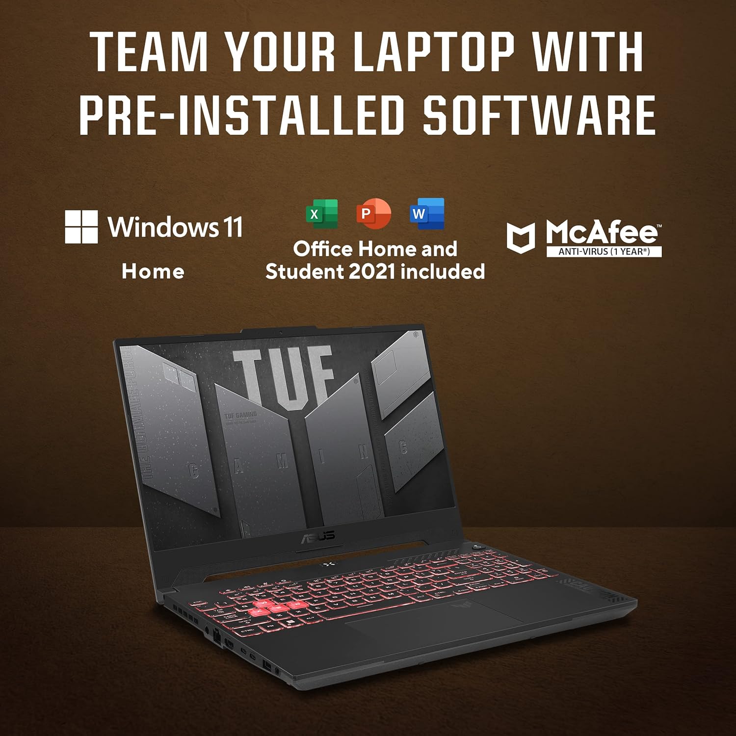 ASUS TUF Gaming A15, AMD Ryzen 7 7435HS, 15.6-inch FHD 144Hz, Gaming Laptop (16GB/512GB SSD/NVIDIA GeForce RTX 4050/Windows 11/90WHr/Mecha Gray/2.2 Kg), FA507NUR-LP082W