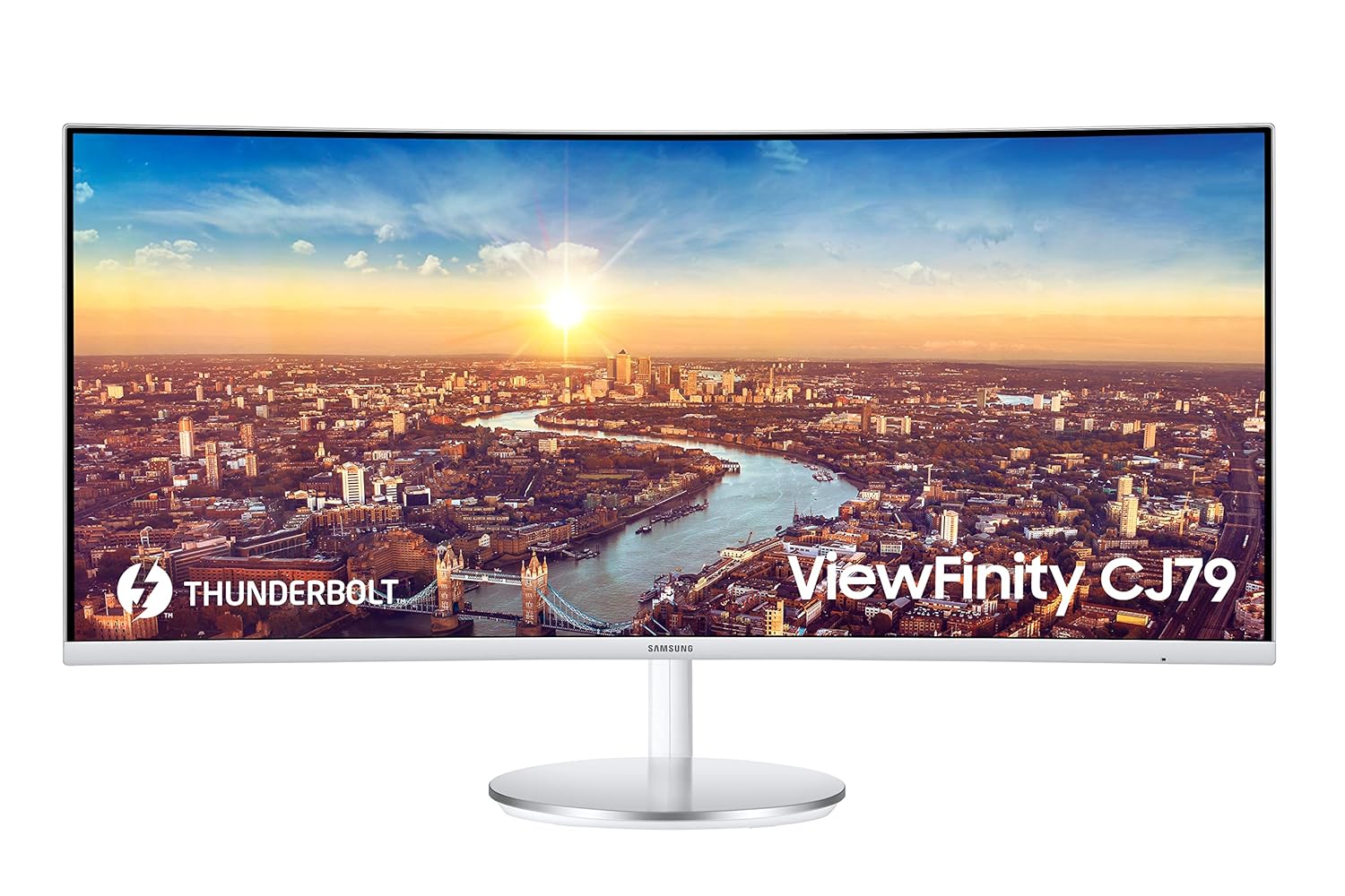 Samsung Lc34J791Wtwxxl 34 Inch Wide Screenthunderbolt 3 Curved QLED Monitor 3440 X 1440, Black