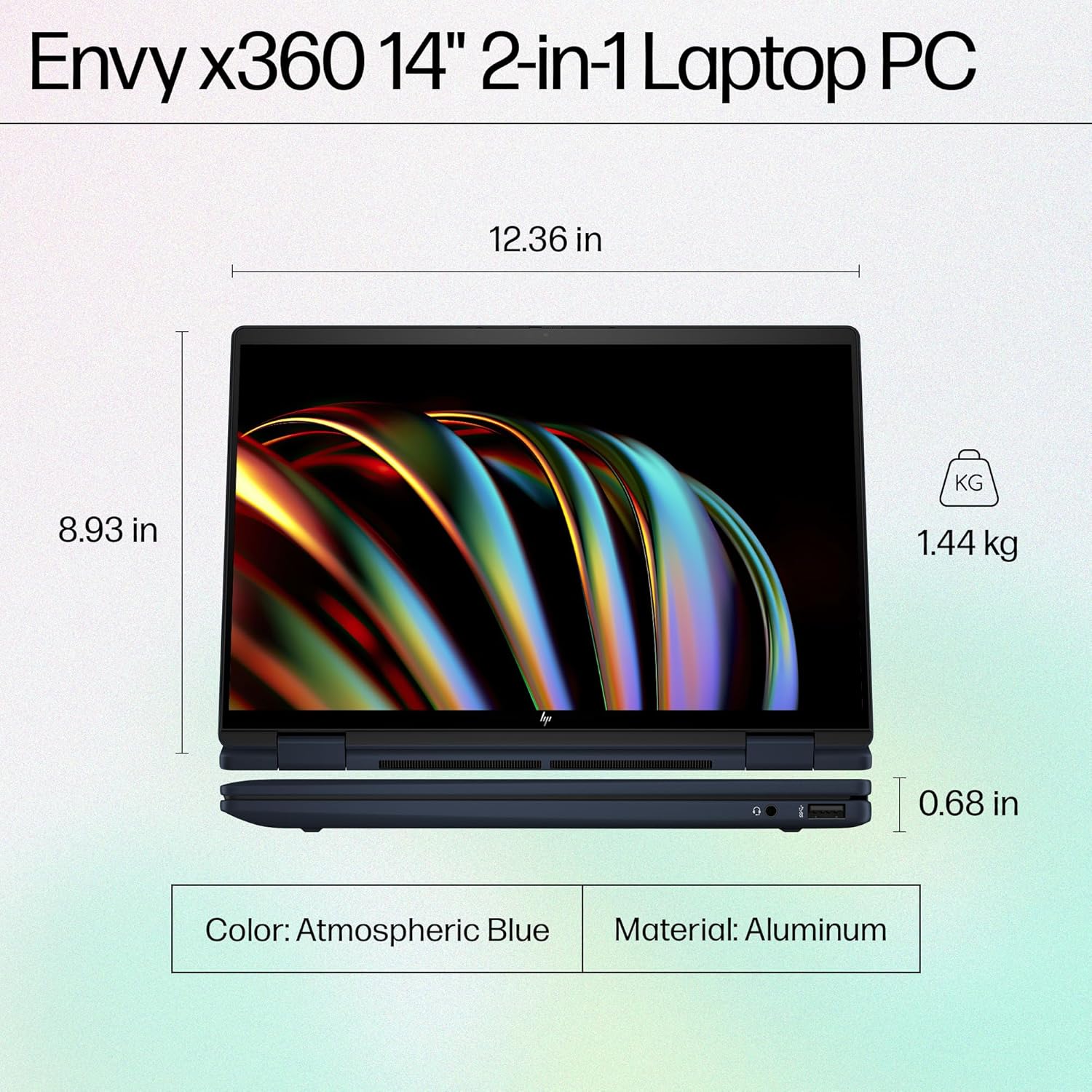 HP Envy X360 Convertible, Enhanced by AI, Intel 14th Gen Evo Core Ultra 7 155U, 14-inch (35.6 cm), 2.8K OLED, 400 nits, 32GB, 1TB SSD, Touch, 5MP IR Camera, (Win 11 Home+MSO, Blue,1.44 Kg), FC0100TU