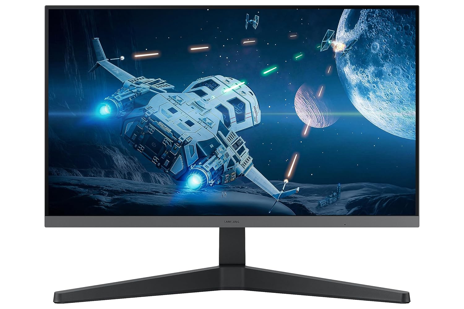 Samsung 24-inch (60.46cm) FHD, IPS, 100 Hz, 1920 x 1080 Flat Monitor, Bezel Less Design, AMD FreeSync, Flicker-Free, HDMI, Display Port (LS24C330GAWXXL, Black)