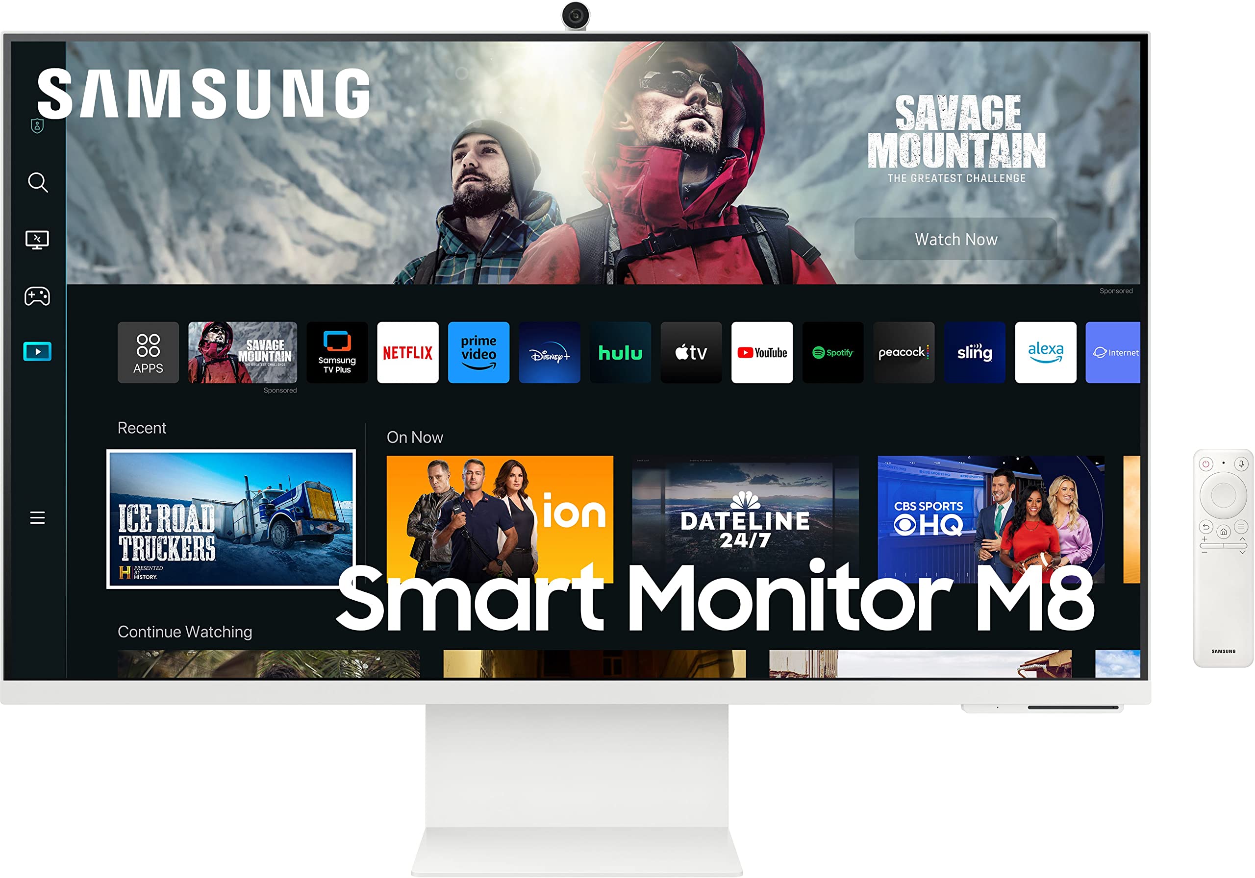 Samsung 32-inch(80cm) M8 4K UHD Smart Monitor, Mouse & Keyboard Control, HAS, Pivot, Type-C, Smart TV apps, Office 365, Dex, Apple Airplay, BT, IOT, Speakers, Remote (LS32CM80PUWXXL, Pink)