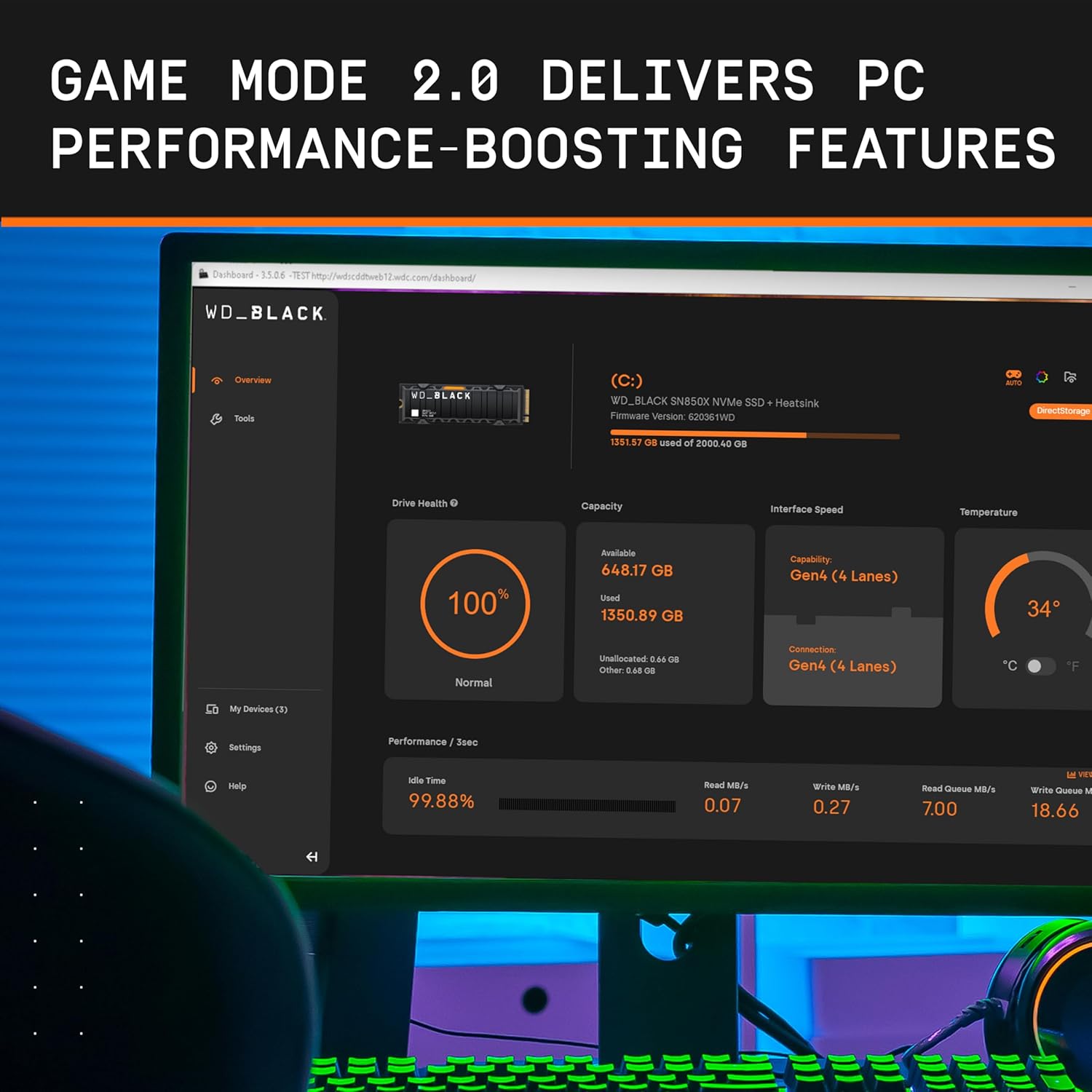 WD_BLACK Western Digital SN850X NVMe 8TB, Upto 7200MB/s R, 6600MB/s W, 5Y Warranty, PCIe Gen 4 NVMe M.2 (2280), Gaming Storage, Internal Solid State Drive (SSD) (WDS800T2X0E)