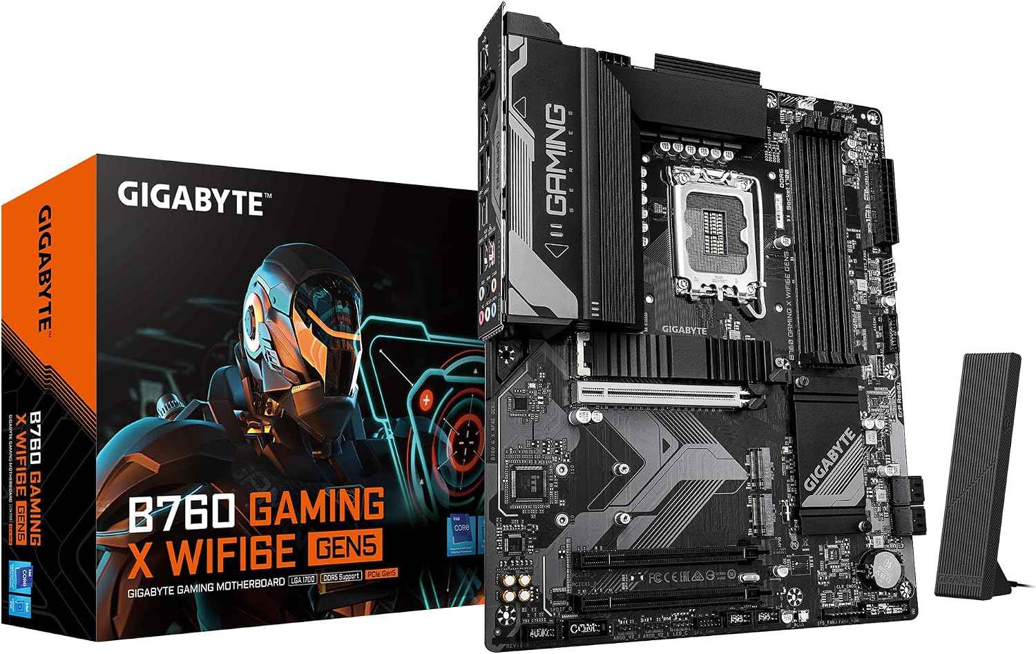 GIGABYTE B760 Gaming X WIFI6E GEN5 Motherboard - Supports 14th Gen Intel Core Processors, 8+1+1 Phase VRM, Up to 5600MHz DDR5, 3x PCIe 4.0 M.2, Wi-Fi 6E, 2.5GbE LAN, USB 3.2 Gen 2