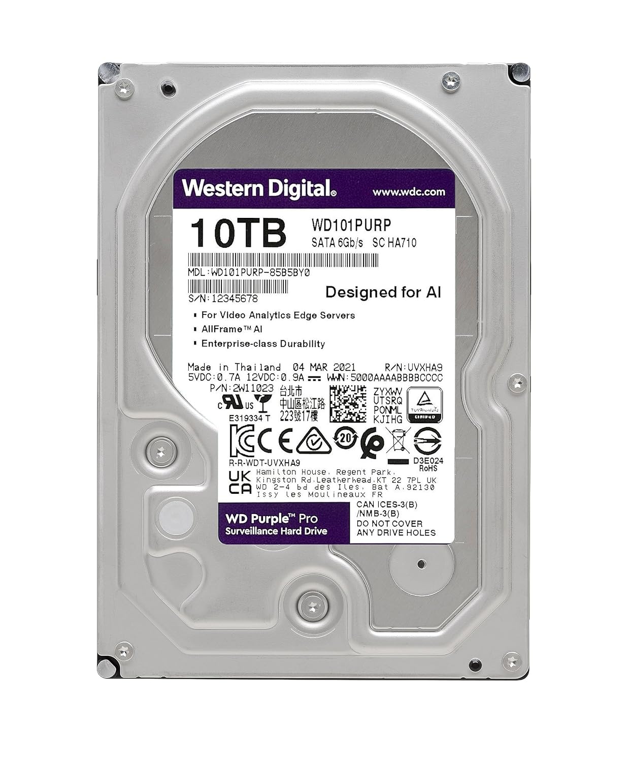 Western Digital Purple 10Tb Surveillance sata_6_0_gb Hard Drive