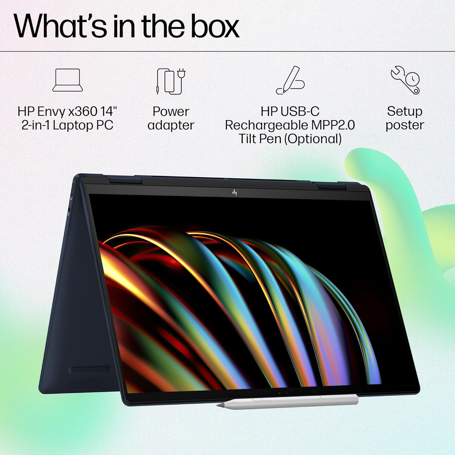 HP Envy X360 Convertible, Enhanced by AI, Intel 14th Gen Evo Core Ultra 7 155U, 14-inch (35.6 cm), 2.8K OLED, 400 nits, 32GB, 1TB SSD, Touch, 5MP IR Camera, (Win 11 Home+MSO, Blue,1.44 Kg), FC0100TU