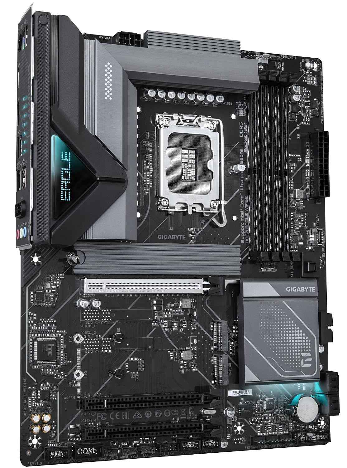 GIGABYTE B860 Eagle WIFI6E Intel Core Ultra (Series 2) LGA 1851 Motherboard, ATX, DDR5, 3X M.2, PCIe 5.0, USB-C, WIFI6E, 2.5GbE LAN, EZ-Latch