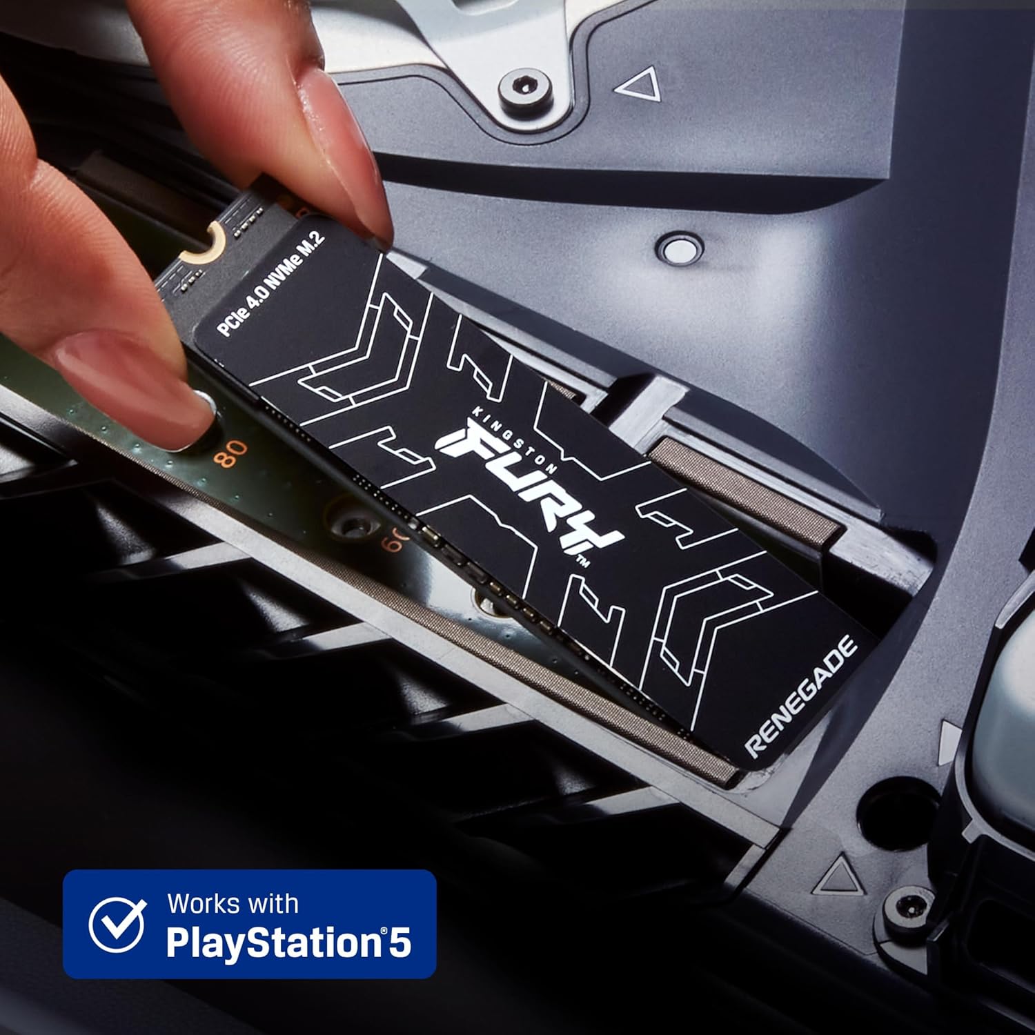Kingston Fury Renegade 1TB PCIe Gen 4.0 NVMe M.2 Internal Gaming SSD | Up to 7300 MB/s | TLC NAND | SFYRS/1000G, Black