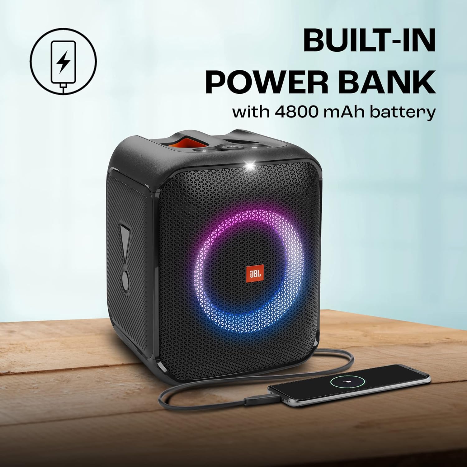 JBL Partybox Encore Essential | Portable Bluetooth Party Speaker | 100W Monstrous Pro Sound | Dynamic Light Show | Upto 6Hrs Playtime | Built-in Powerbank | Mic Support PartyBox App (Black) - Zapnet.in