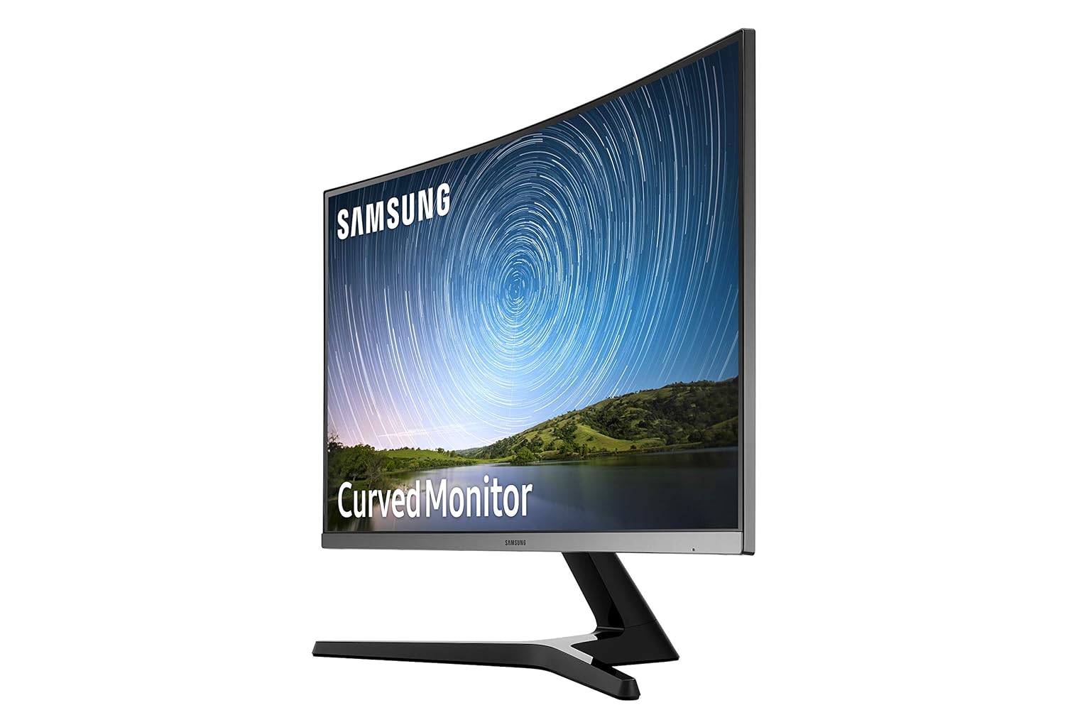 Samsung 27-Inch(68.5cm) FHD, 1800R Curved 1,920 X 1,080 LED Monitor, VA Panel, Slim Design, AMD Freesync, Flicker Free, HDMI, Audio Port (LC27R500FHWXXL, Dark Blue Gray)
